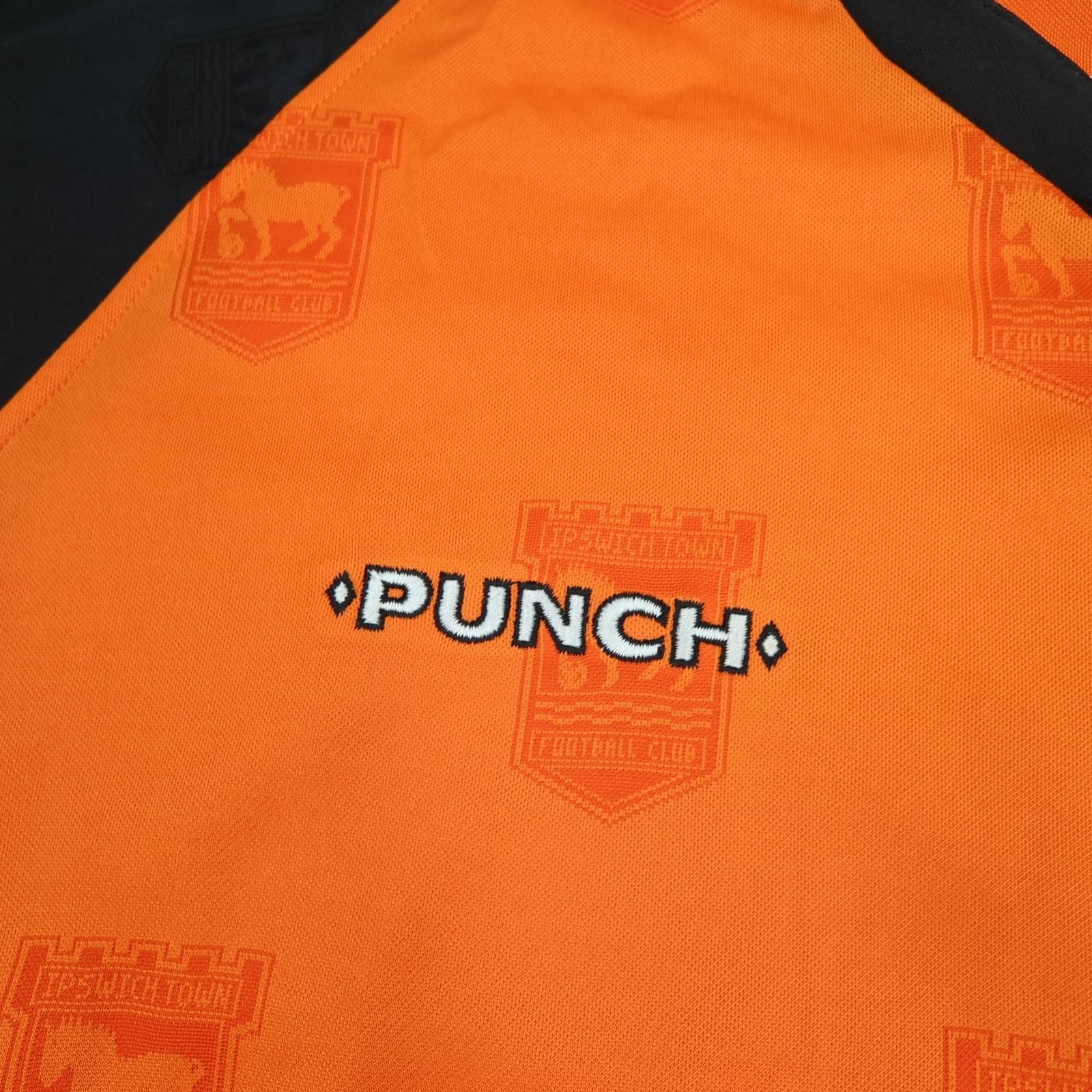 Ipswich Town Shirt Mens Large Orange Away 2004 2006 Punch Powergen Soccer Jersey photo 6