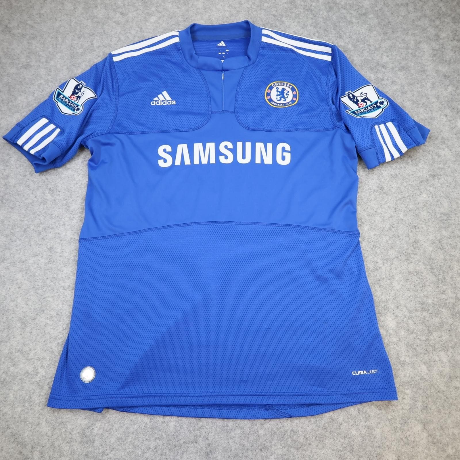 Chelsea Shirt Mens Medium Blue Home 2009 2010 Adidas Drogba 11 Soccer Jersey photo 2