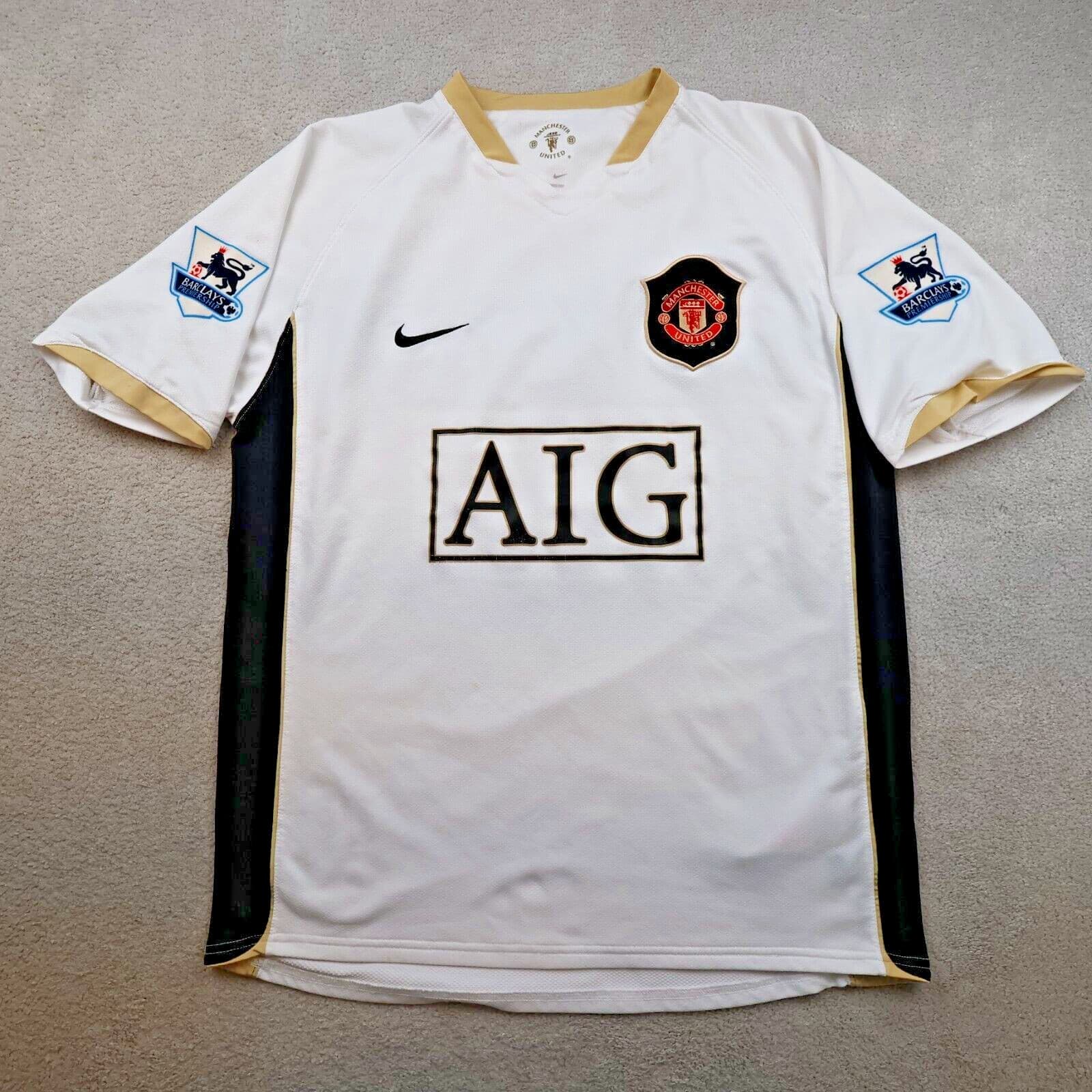 Manchester United Shirt Medium White Away Kit 2006 2008 Nike Jersey Rooney photo 2