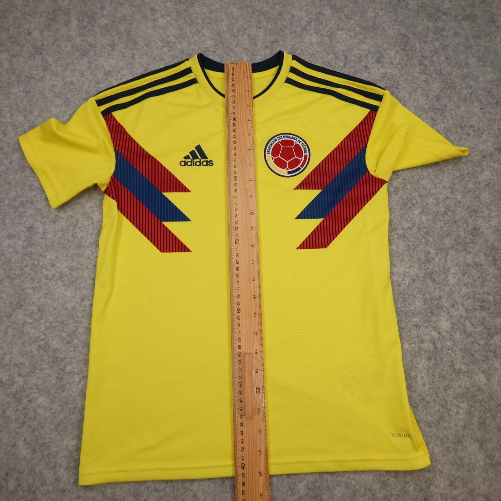 Colombia Home Shirt Kids 13-14 Years Yellow 2018 Soccer Jersey Adidas Climalite photo 10
