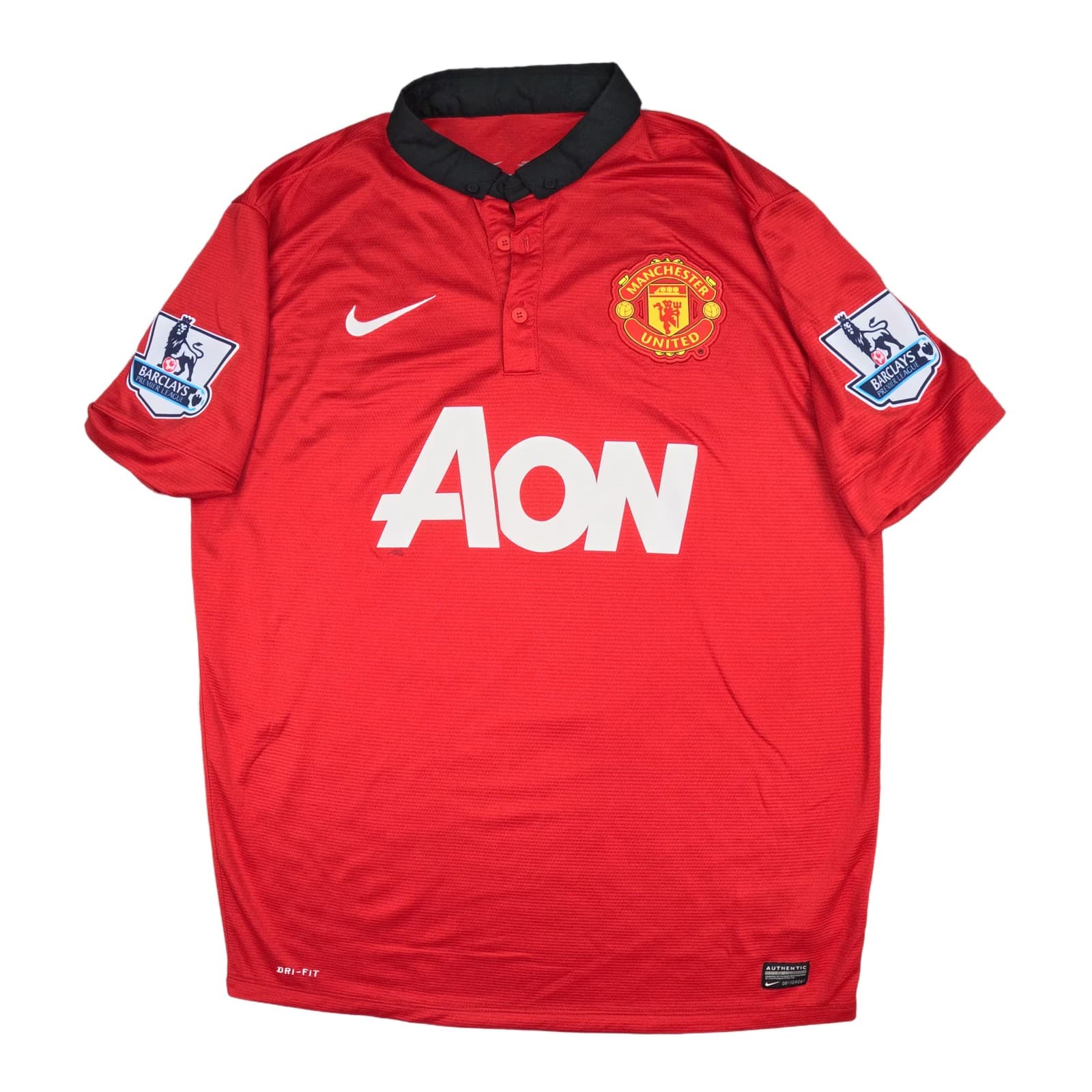 Manchester United Football Shirt Large Red Home 2013 2014 Nike 10 Rooney Jersey photo 2