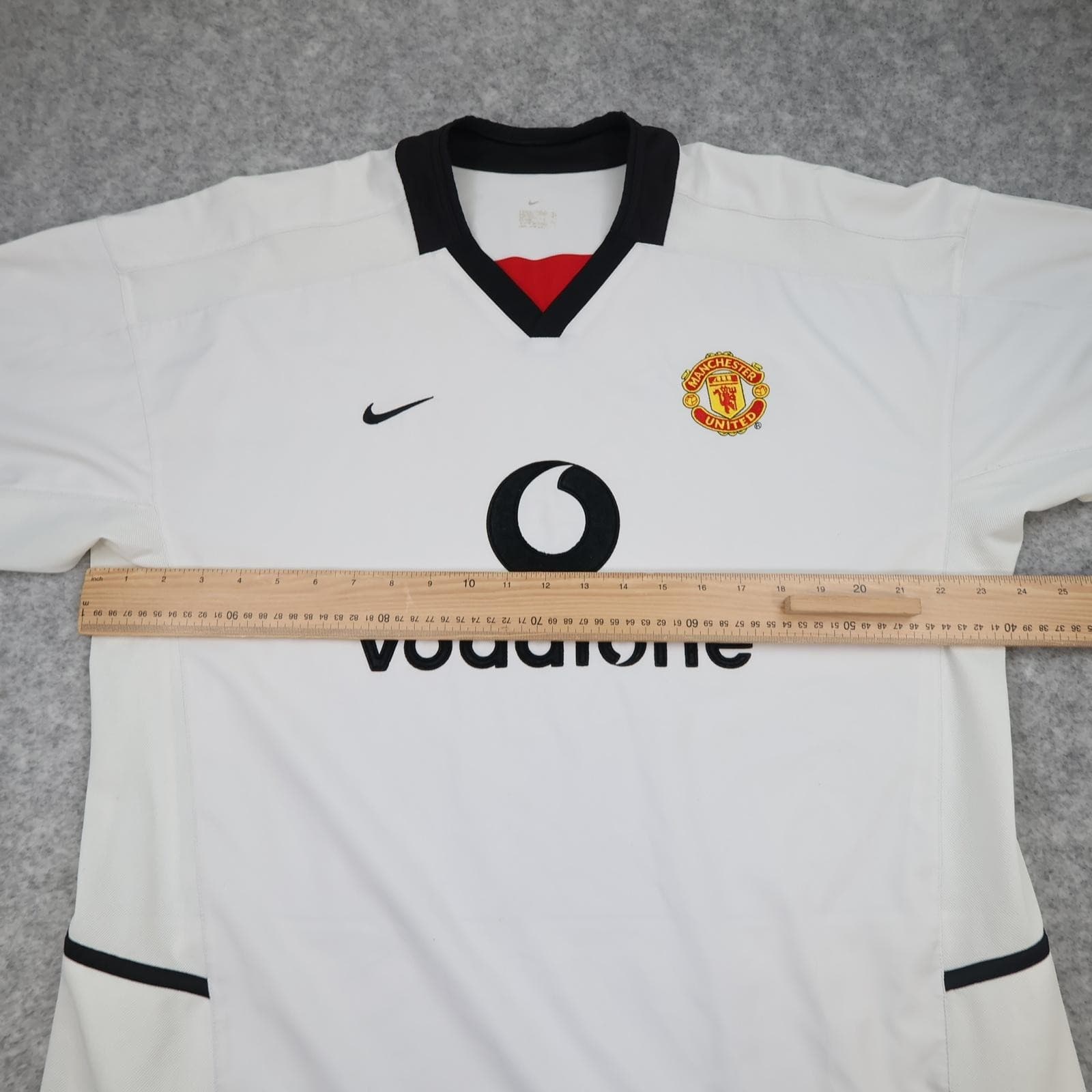 Vintage Manchester United Shirt Mens XL White Away Kit 2002 2003 Nike Vodafone photo 11