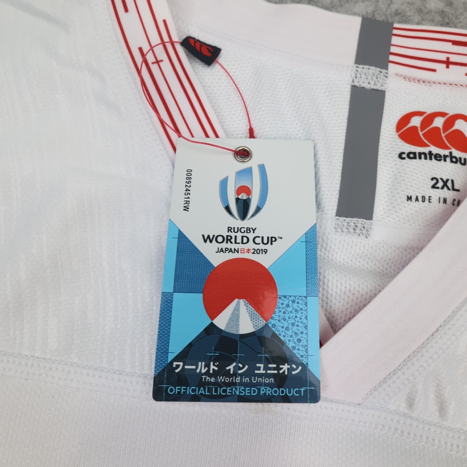 England Rugby Shirt 2XL White Home Kit 2019 Japan World Cup Canterbury XXL photo 7