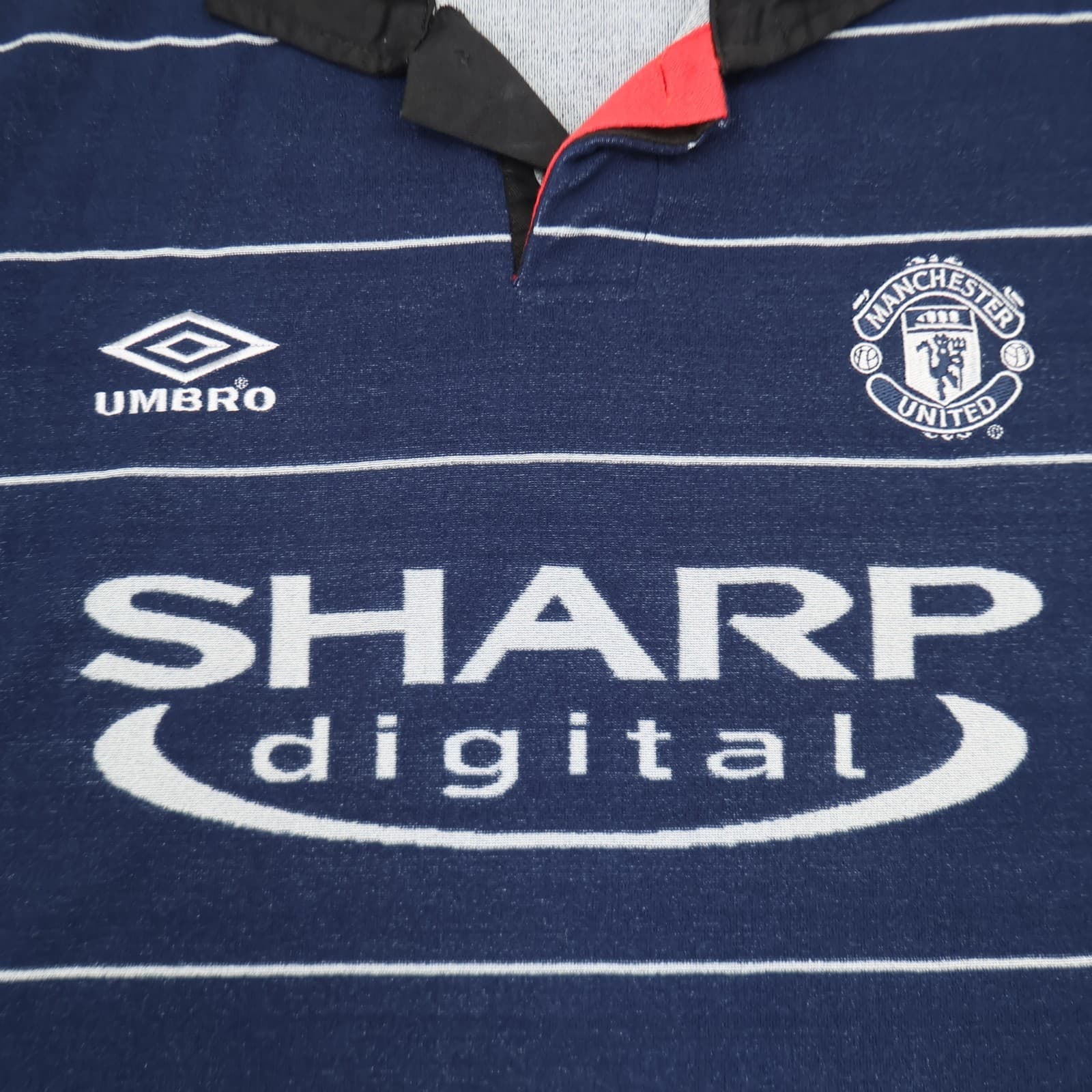 Manchester United Shirt 2XL Blue Away 1999 2000  Umbro David Beckham Jersey photo 3