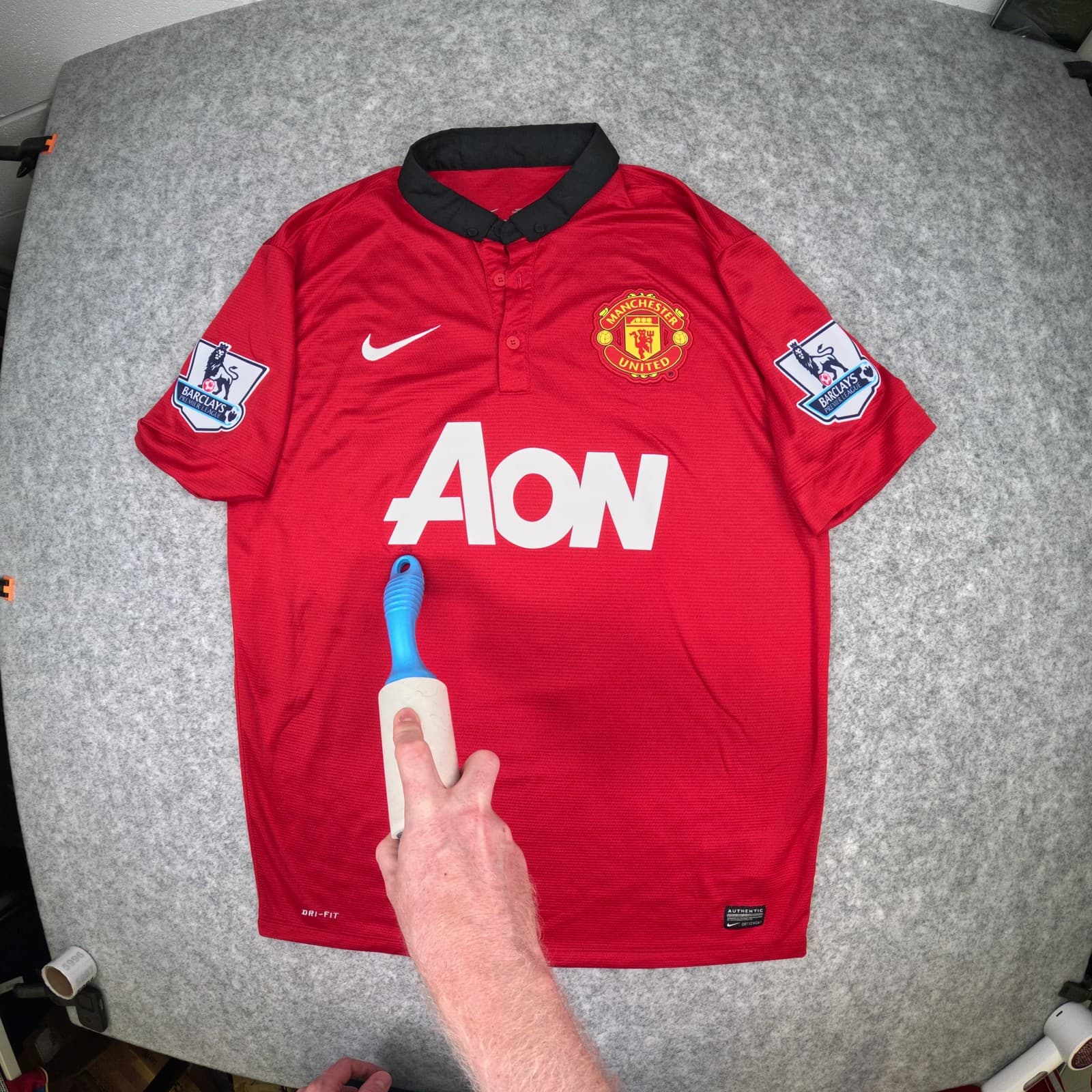 Manchester United Football Shirt Large Red Home 2013 2014 Nike 10 Rooney Jersey photo 4