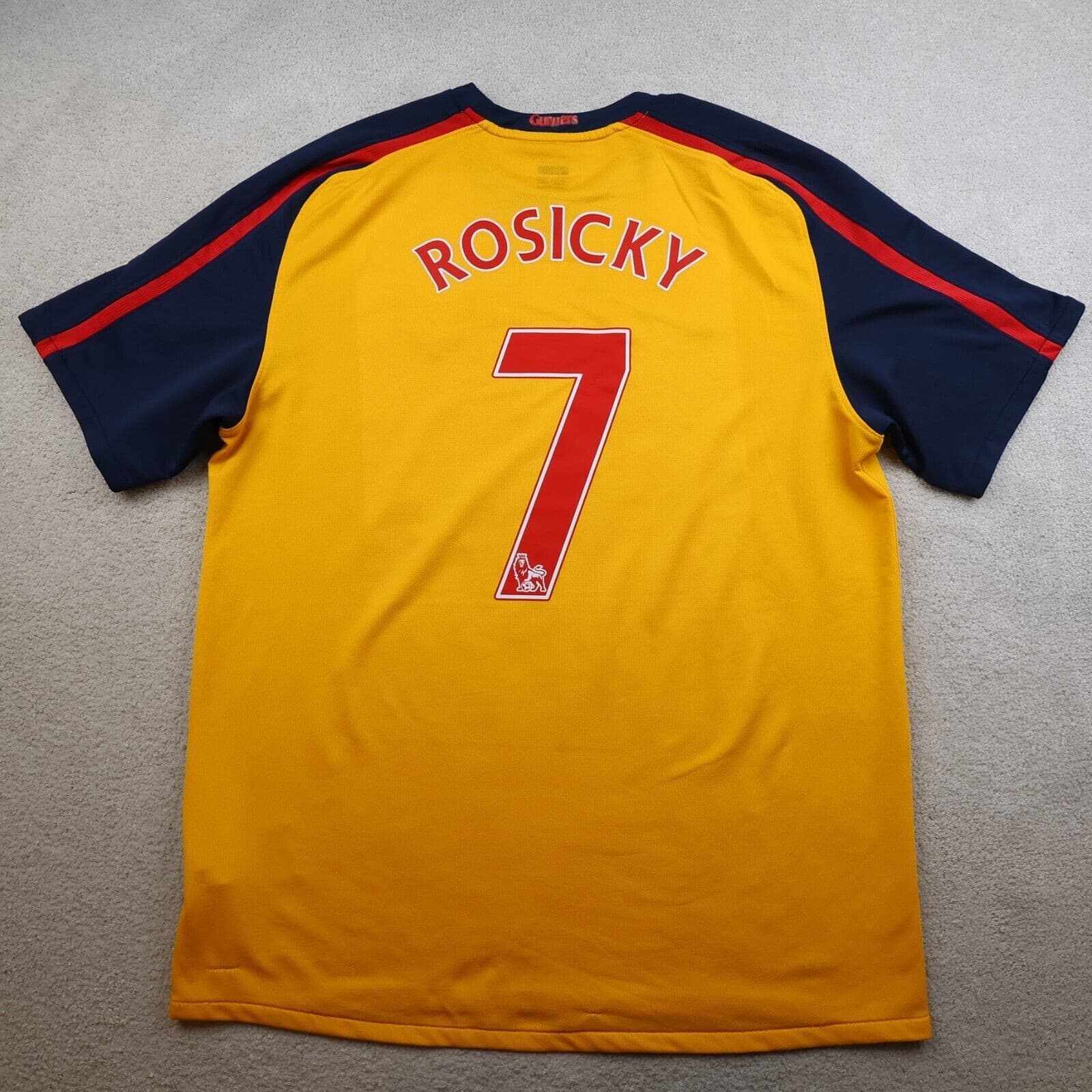 Arsenal Shirt Large Yellow Away Kit 2008 2009 Nike Soccer Jersey Tomas Rosicky 7