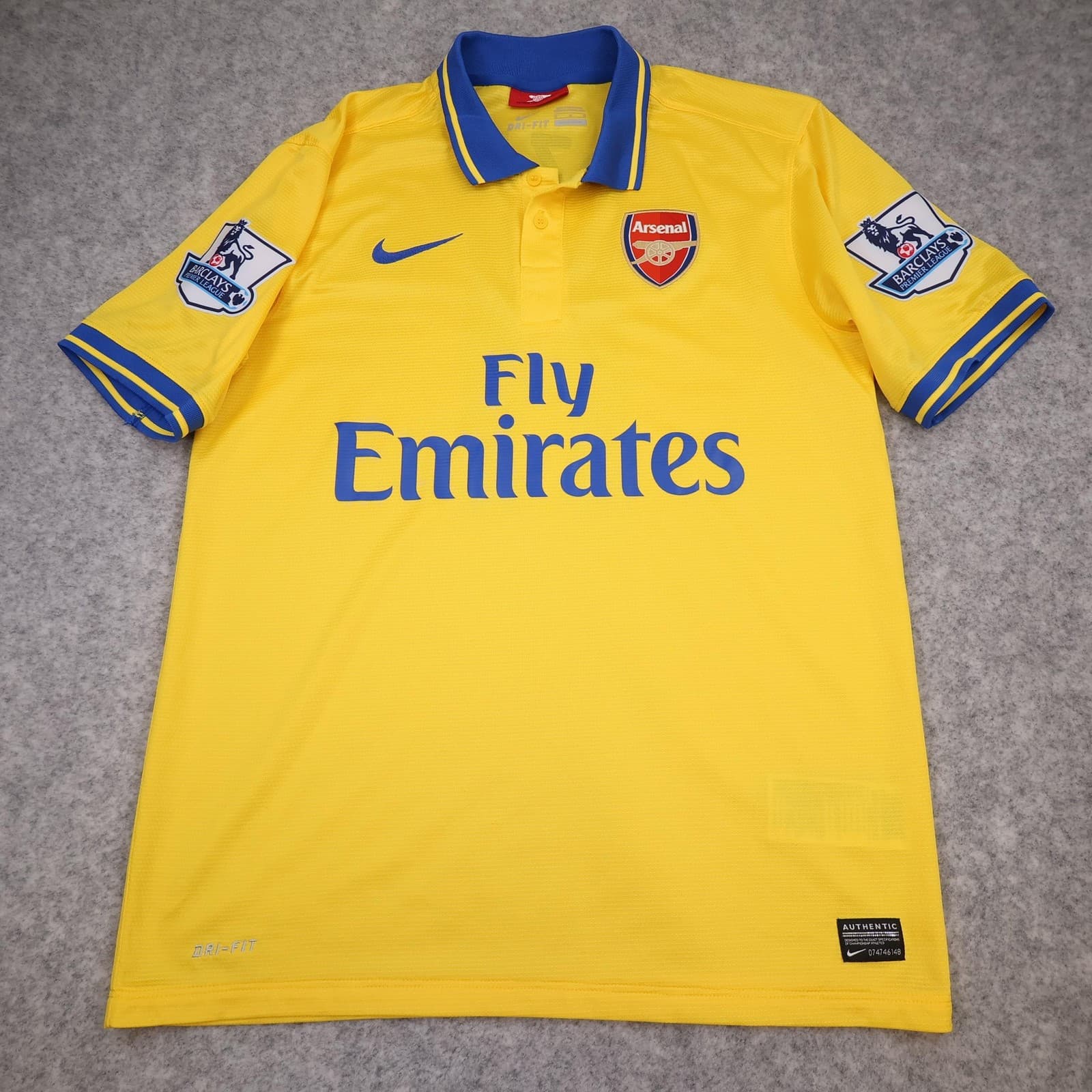 Arsenal Away Shirt Mens Medium Yellow 2013 2014 Nike Ozil 11 Soccer Jersey photo 2