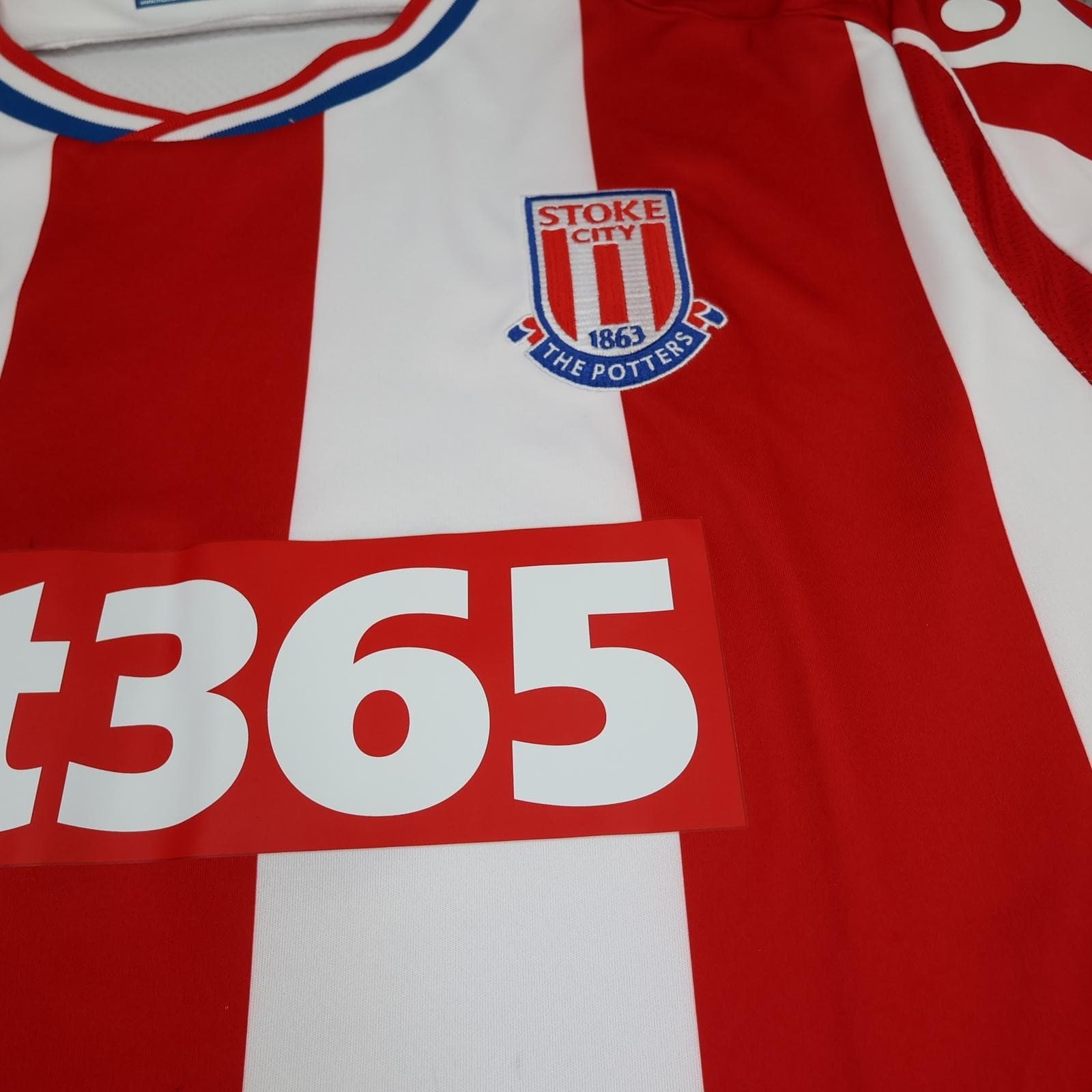 Stoke City Shirt Mens XXXL Red White Home EPL Football Macron Bet365 Jersey photo 5