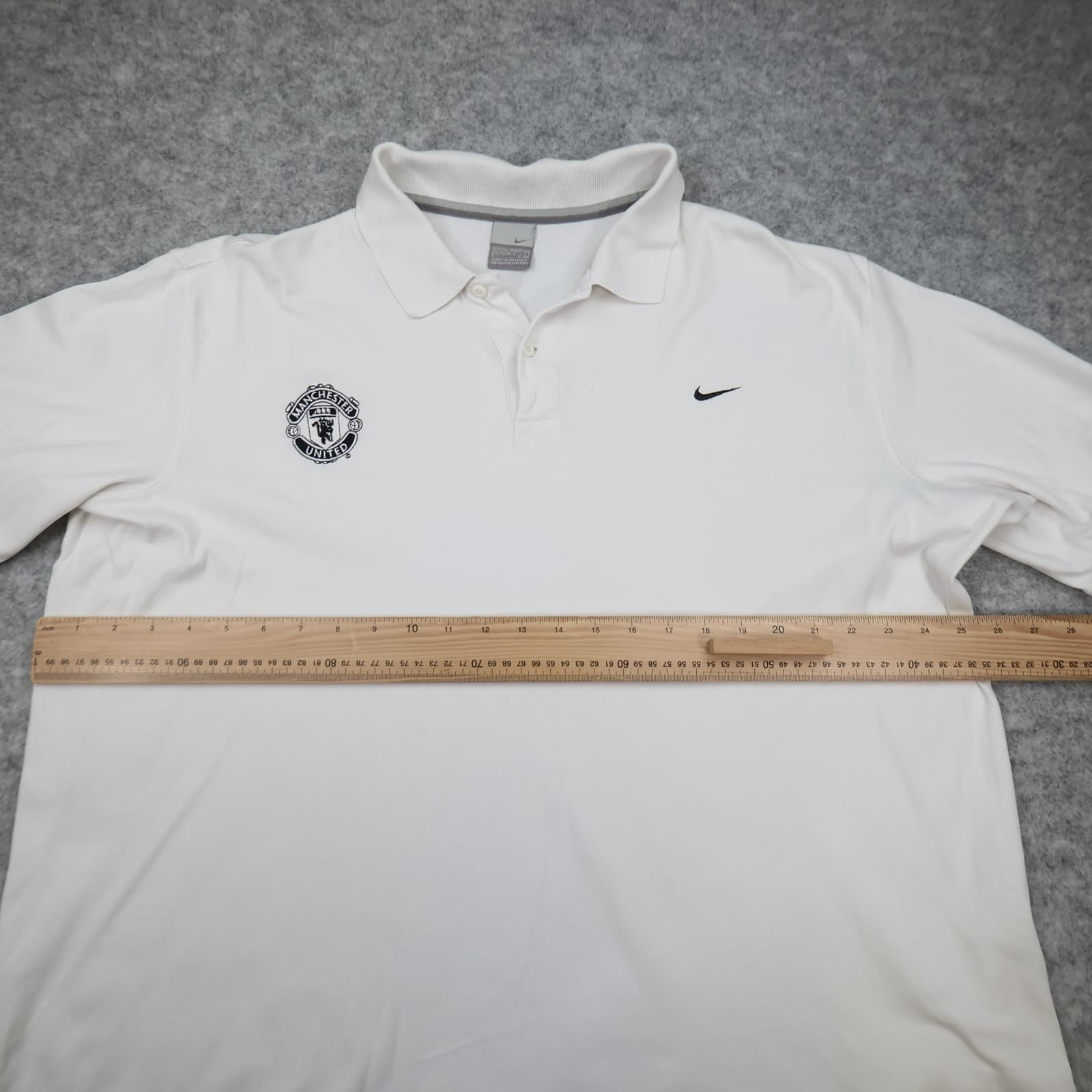 Manchester United Shirt 2XL White Polo Top Nike MUFC T shirt 2000s photo 7