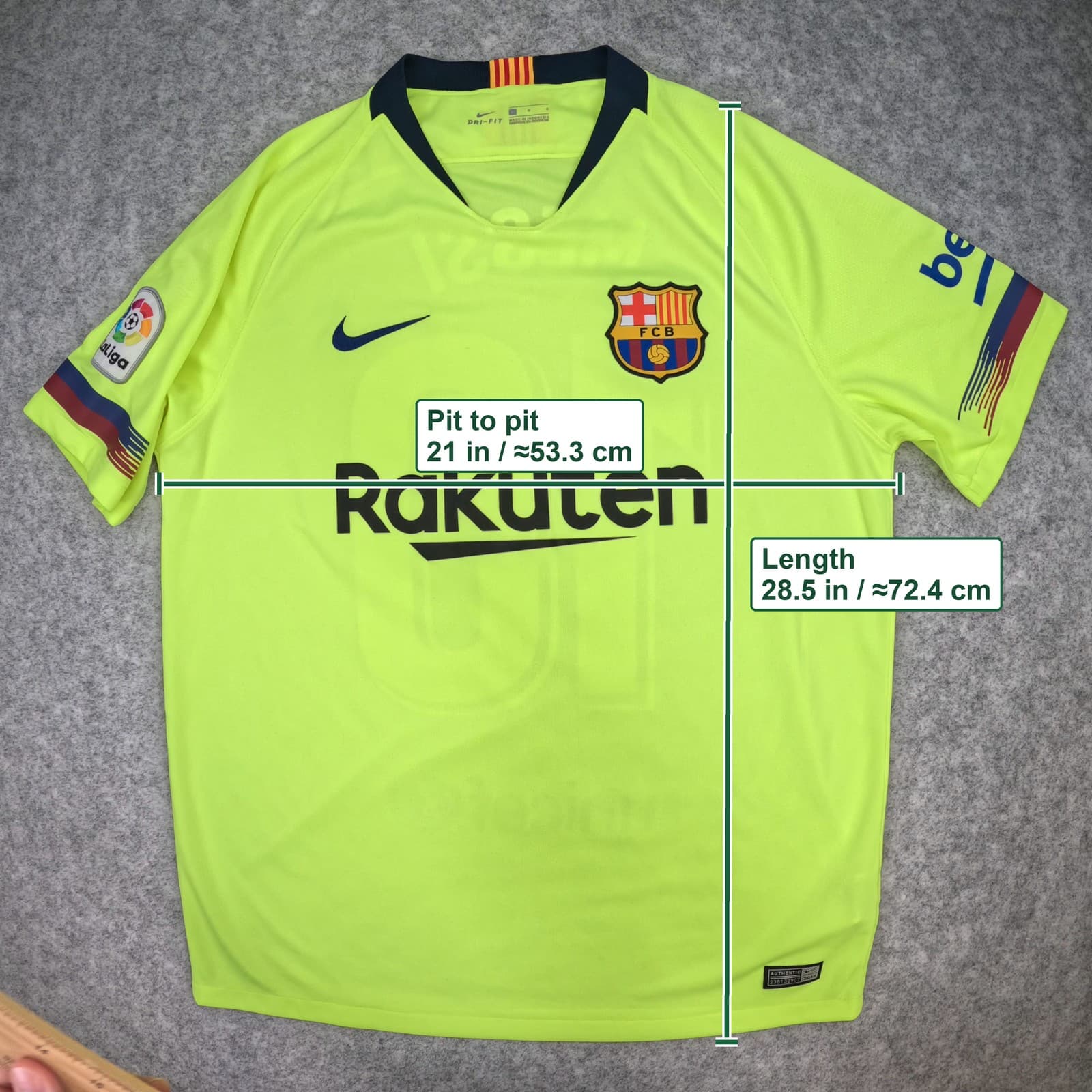 Barcelona Football Shirt Large Yellow Away 2018 2019 Nike Messi 10 918990-703 photo 5
