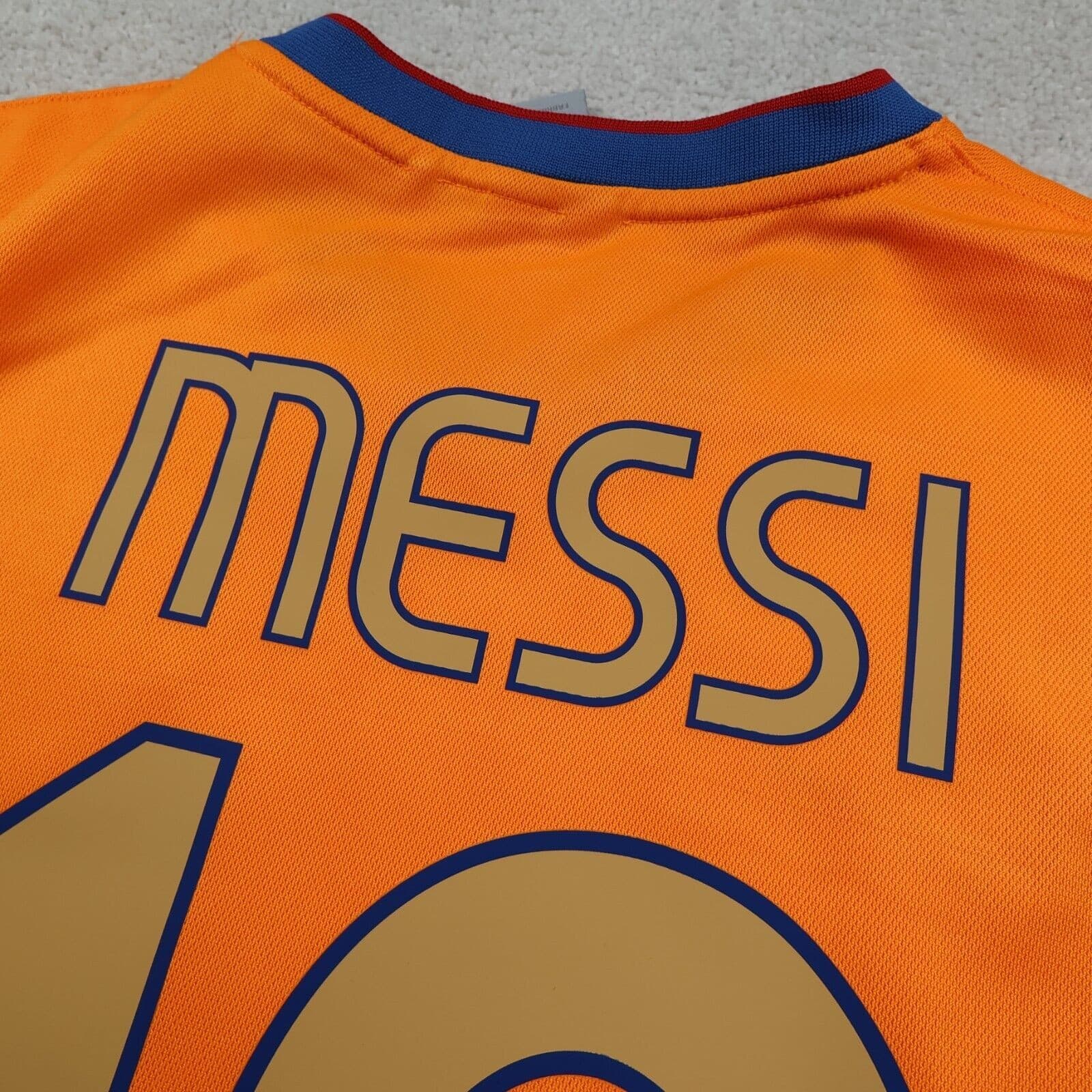 Barcelona Shirt Large Orange Away 2006 2008 Nike Jersey Football Lionel Messi photo 7
