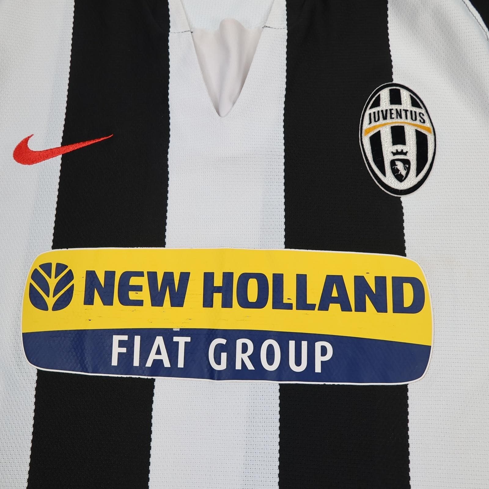 Juventus Shirt Mens Medium Black Home 2007 2008 Nike New Holland Soccer Jersey photo 3