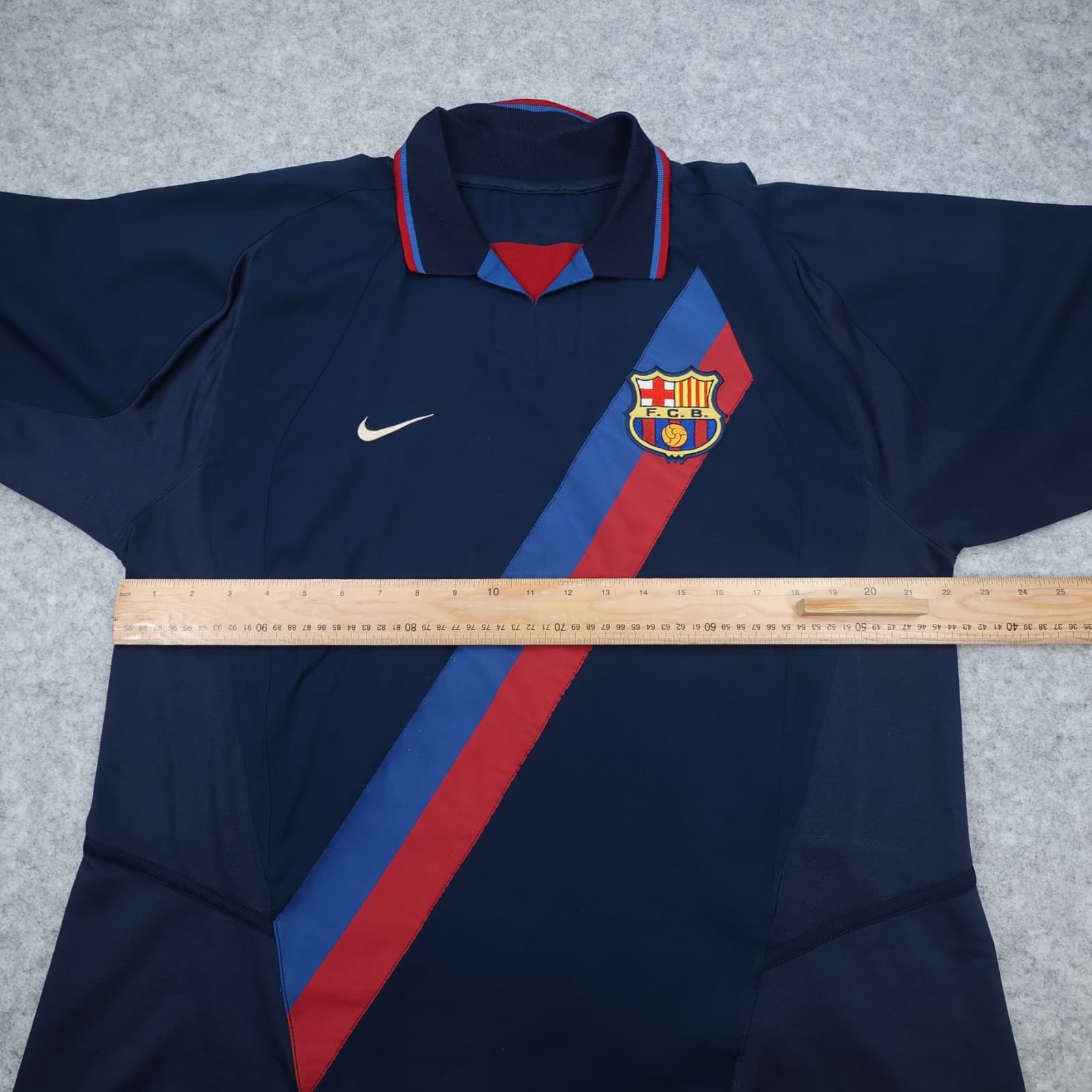 Vintage Barcelona Shirt Extra Large Navy Away Kit 2002 2003 Nike Soccer Jersey photo 8