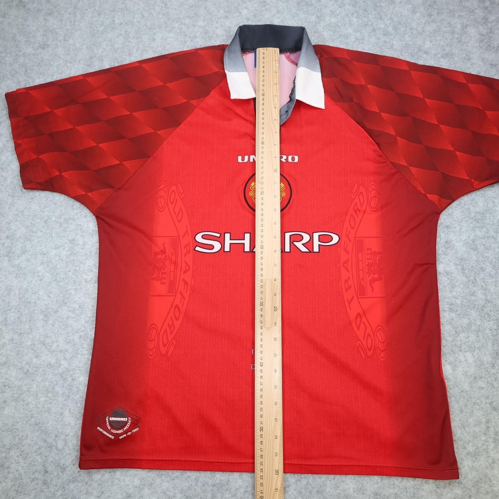 Vintage Manchester United Shirt Mens XL Red Home Umbro Cantona 7 Sharp 1997 90s photo 11