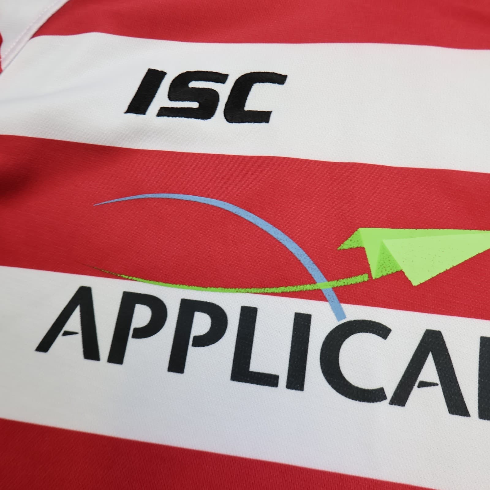 Wigan Warriors Rugby Shirt Large Red Striped Jersey 2012 2013 ISC 44" photo 4