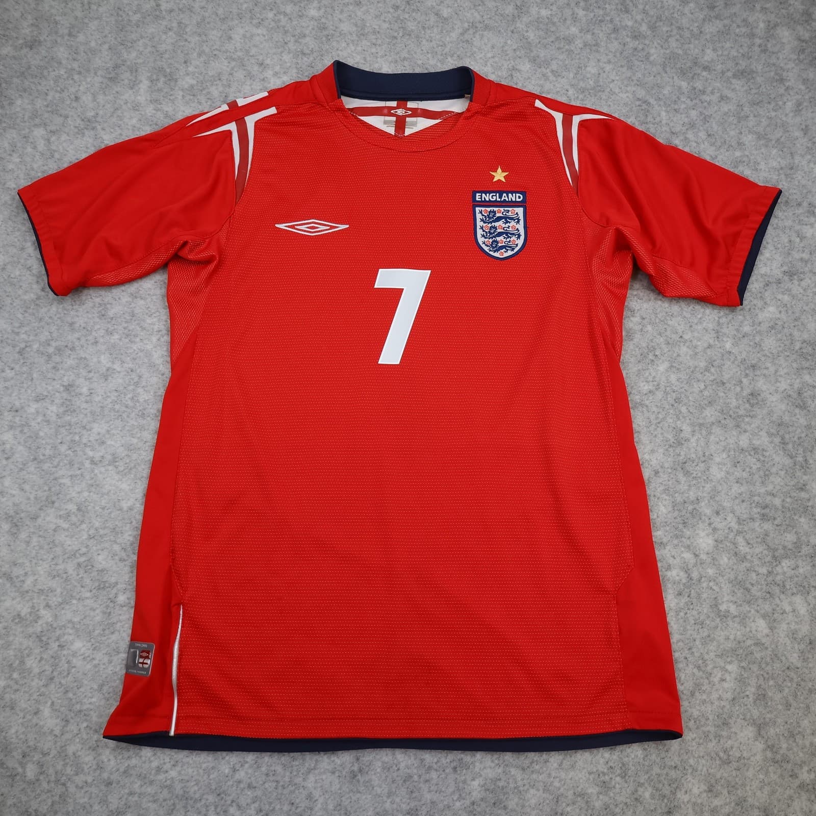Vintage England Away Shirt Mens Small Red 2004 2006 Football Umbro Beckham 7 photo 2