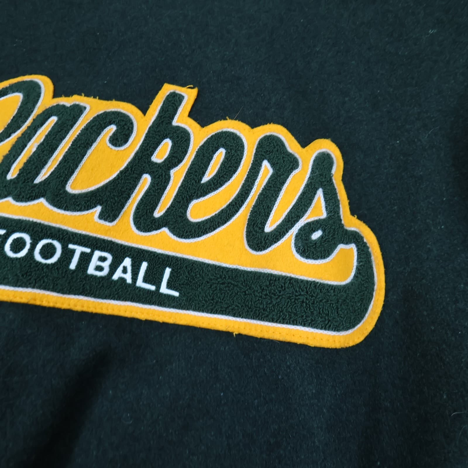 Vintage Green Bay Packers Varsity Jacket Large Green Leather DeLong NFL photo 13