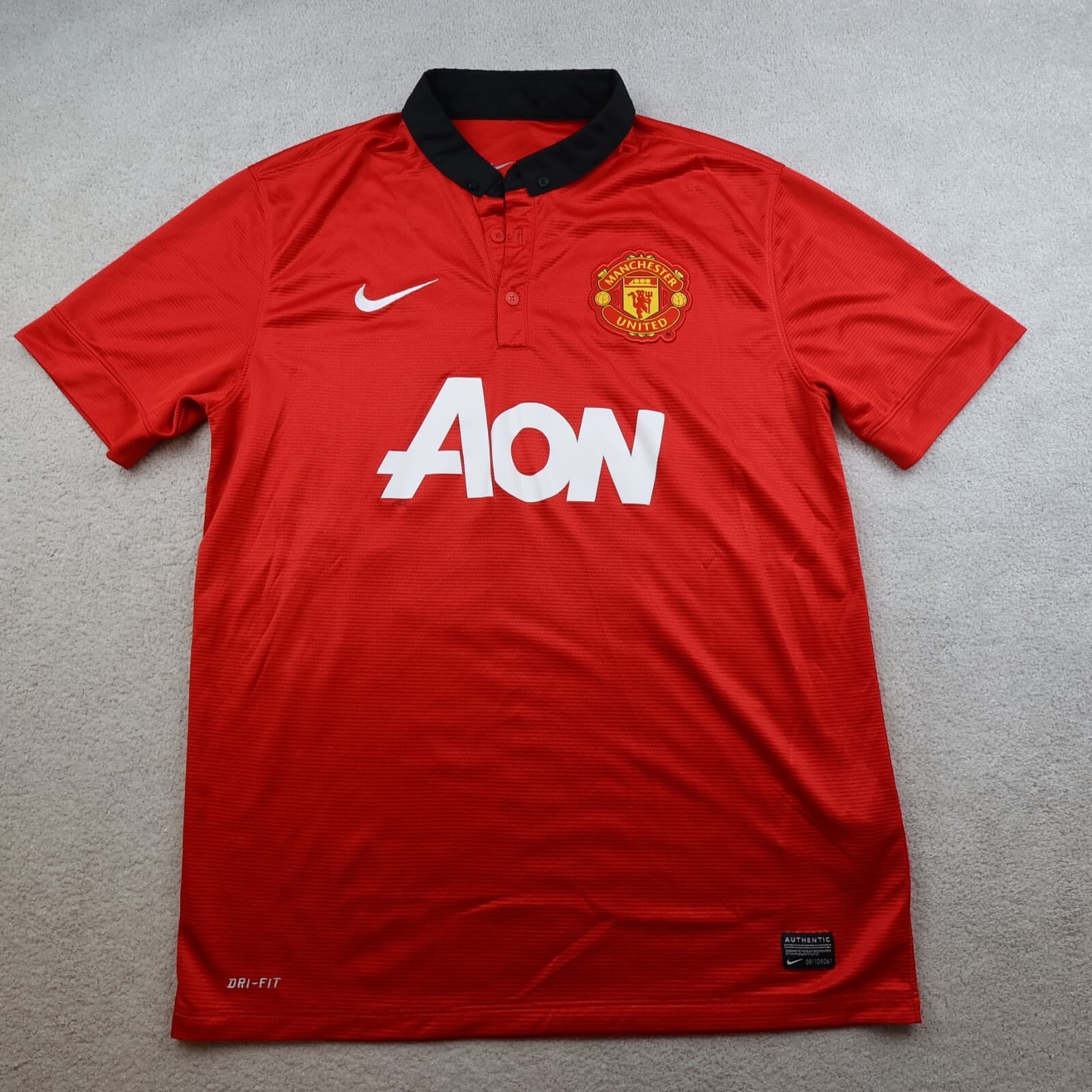 Manchester United Shirt Large Red Home Kit 2013 2014 Nike Jersey Wayne Rooney photo 2