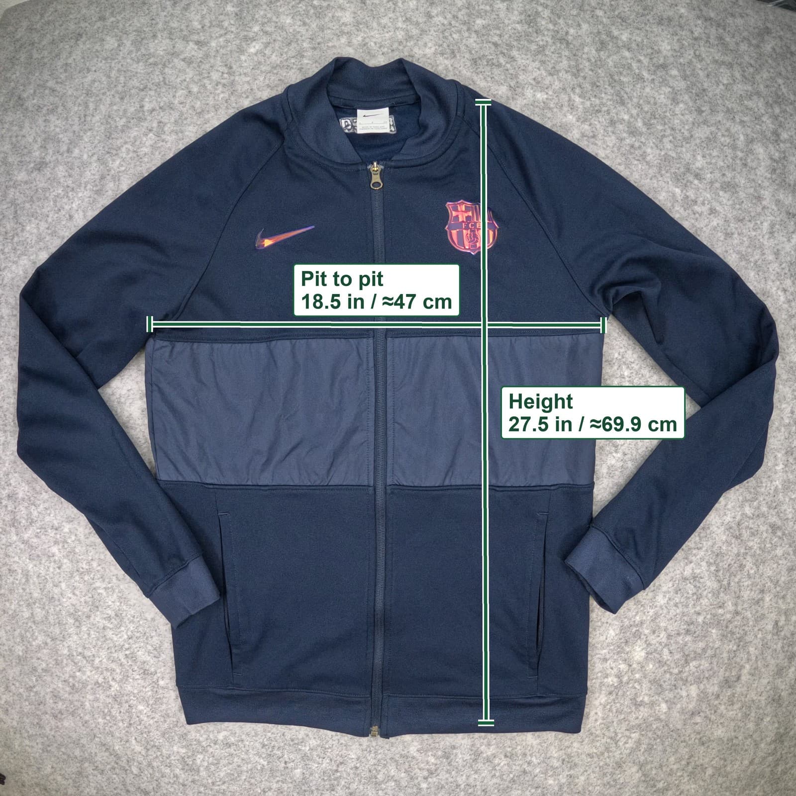 FC Barcelona Jacket Small Blue 2021 2022 Nike Long Sleeve Zip Football photo 3