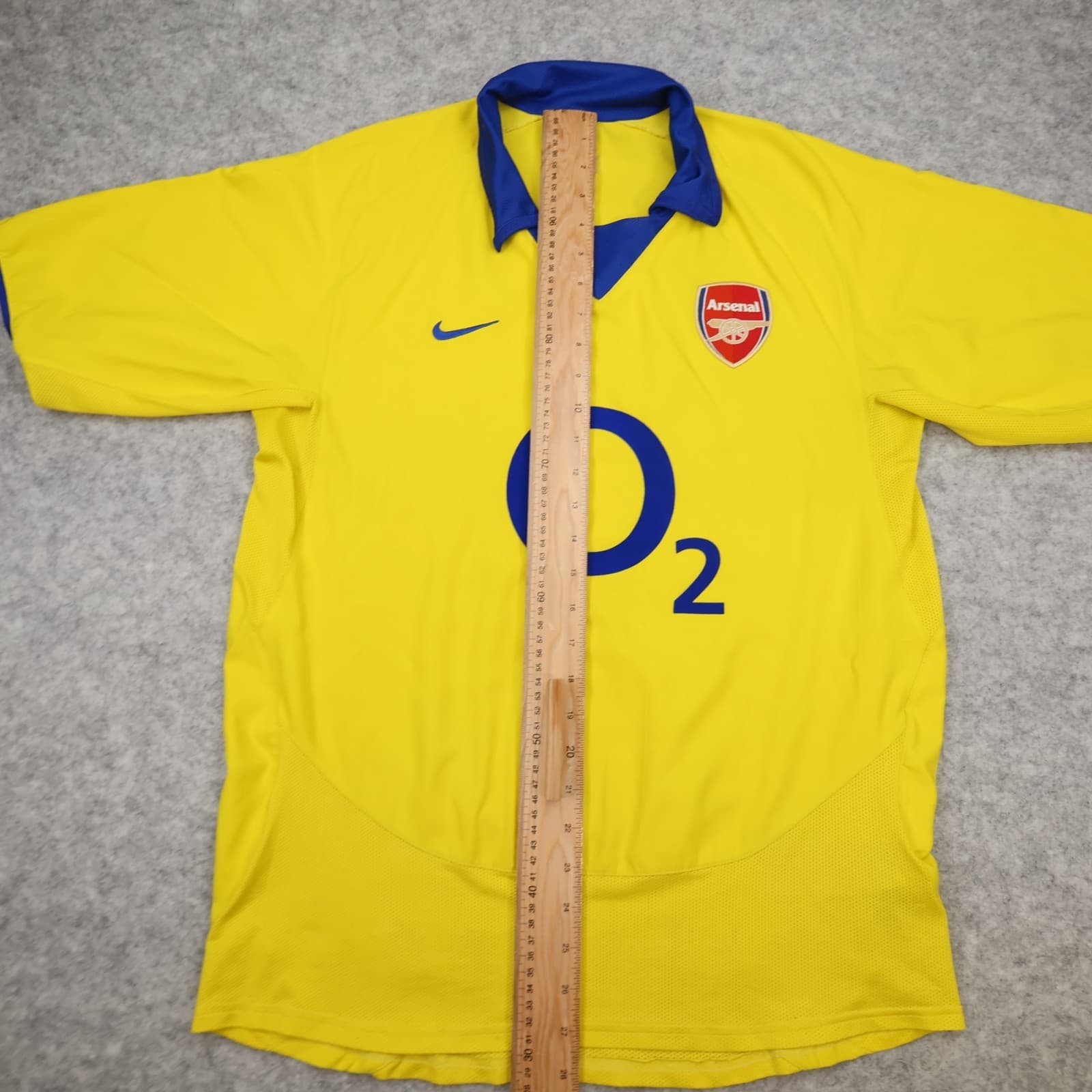 Arsenal Shirt Medium Yellow Away Kit 2003 2004 Nike Soccer Jersey O2 photo 12