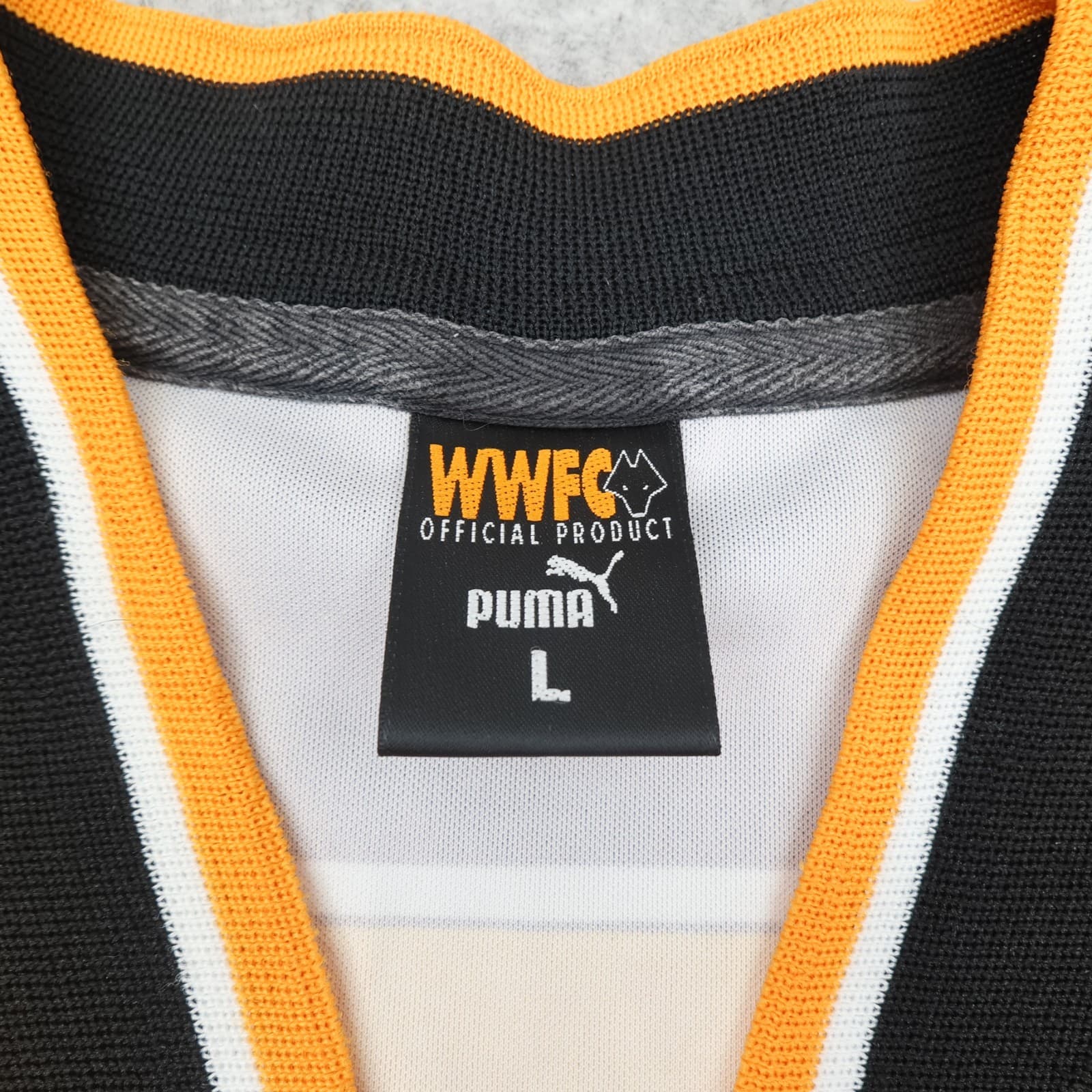Vintage Wolves Football Shirt Large Orange Home Kit 1996 1998 Puma Jersey L photo 7
