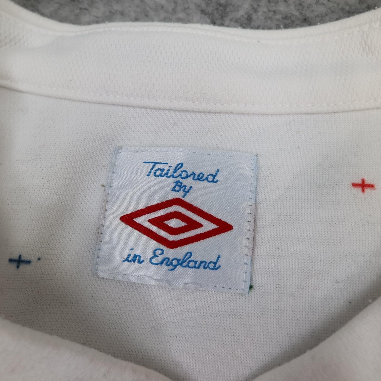 England Home Shirt Mens Medium White Football Umbro 2010 2011 Jersey Top photo 5