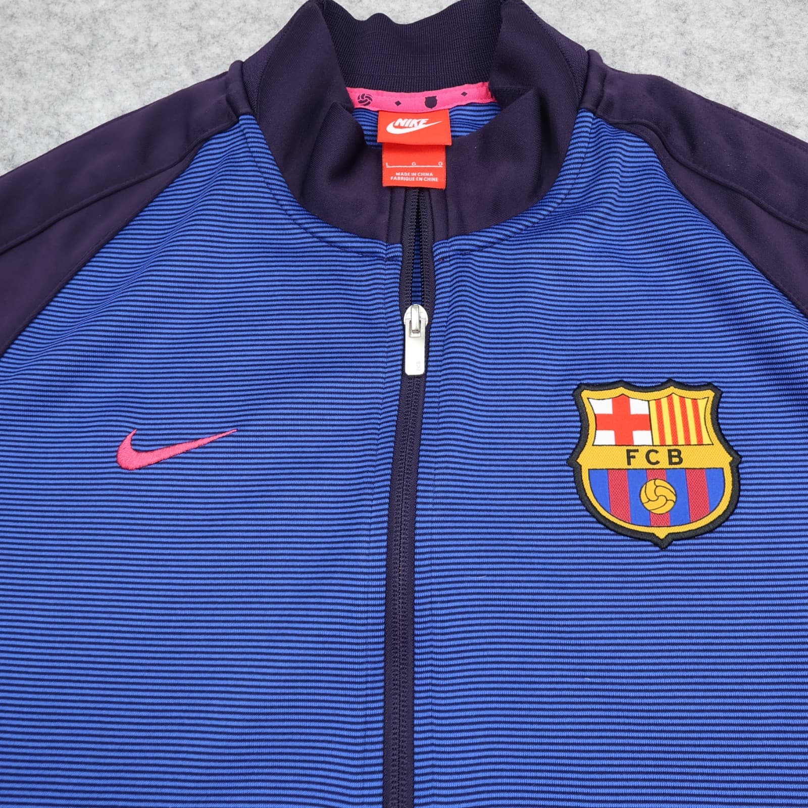 Barcelona Tracksuit Large Training Jacket Nike Track Mens Blue 2016 2017 Zipped photo 3