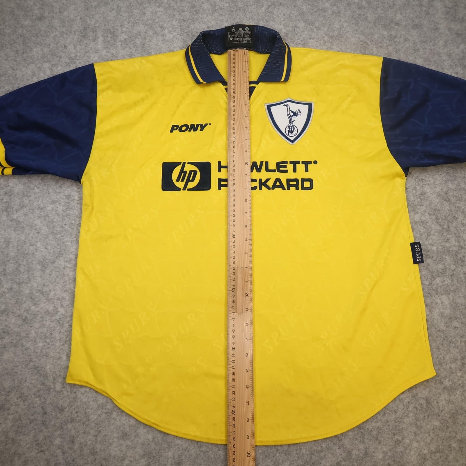 Vintage Tottenham Hotspur Shirt Mens XL Yellow Away 1995 1997 Pony Soccer Jersey photo 13