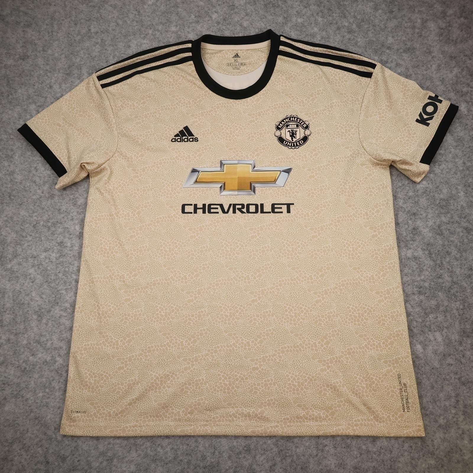 Manchester United Away Shirt Mens XL Beige 2019 2020 Football Adidas Rashford 10 photo 2