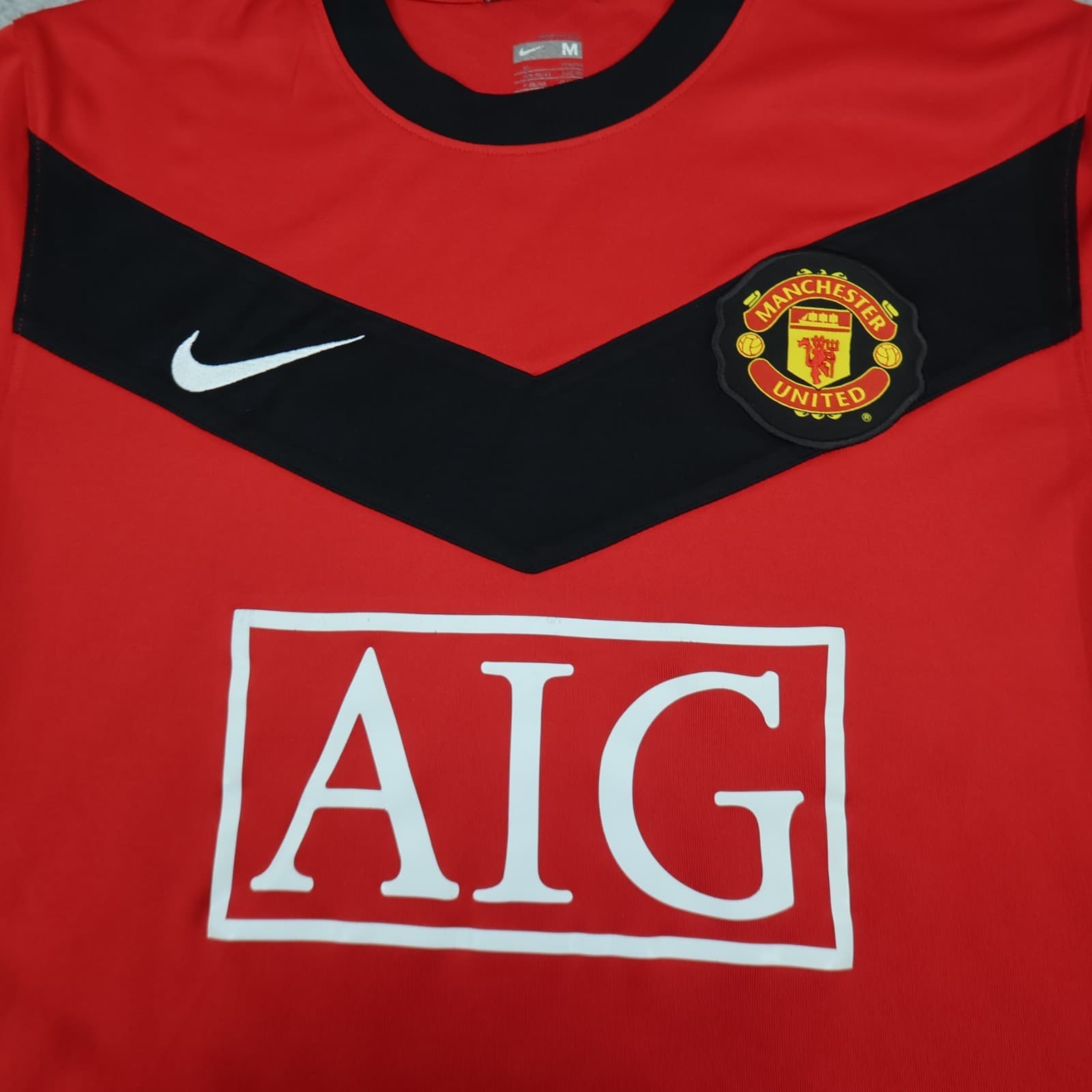 Manchester United Shirt Medium Red Home Kit 2009 2010 Nike Soccer Jersey photo 3