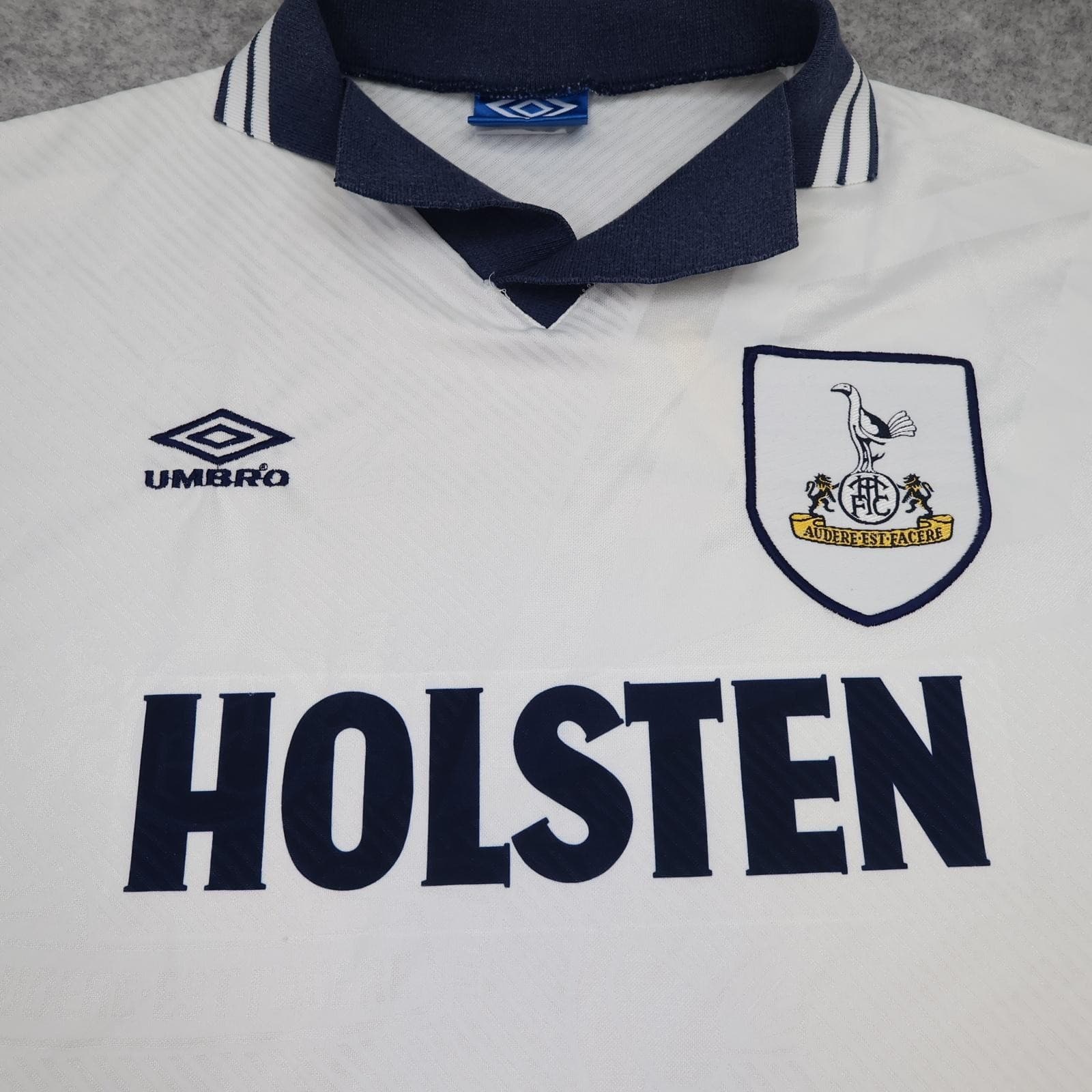 Vintage Tottenham Hotspur Shirt Mens Large White Home 1993 1995 Umbro Holsten photo 4