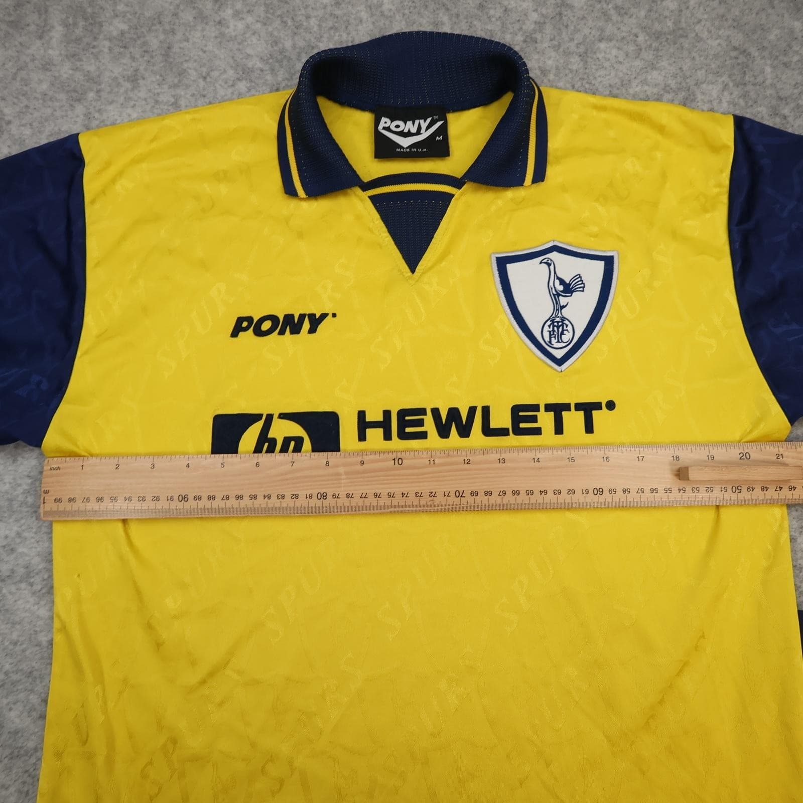 Vintage Tottenham Hotspur Shirt Mens Medium Yellow Away 1995 1997 Pony HP photo 11