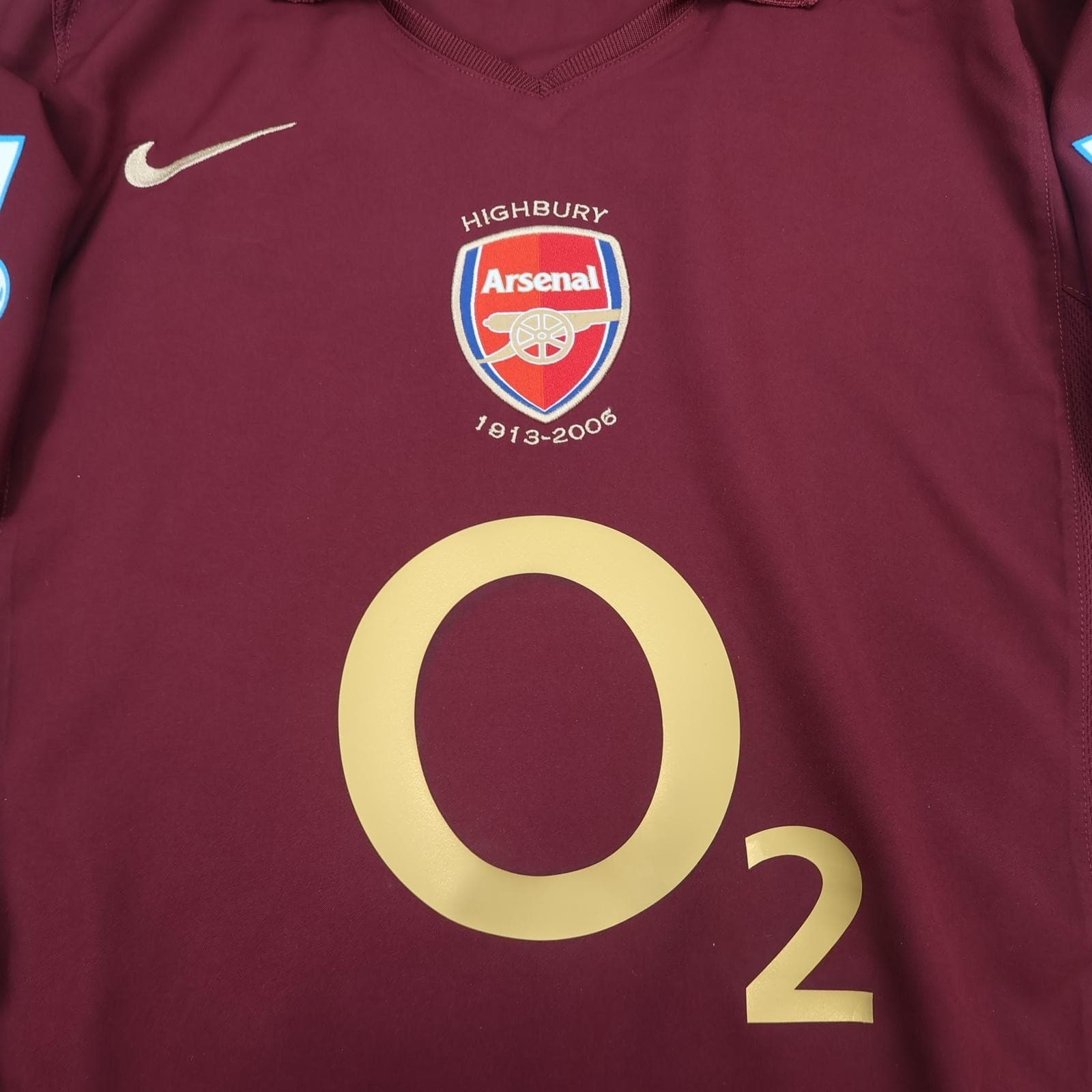 Vintage Arsenal Shirt Mens Medium Red Home 2005 2006 Highbury Nike O2 Pires 7 photo 7