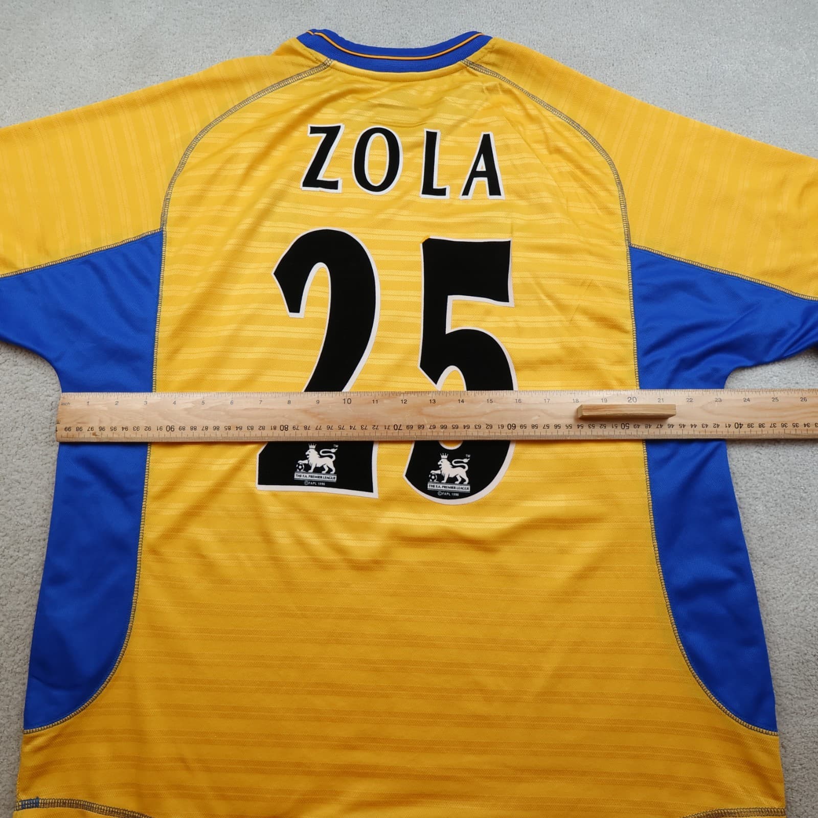 Vintage Chelsea Shirt Extra Large Yellow Third Kit 2000 2001 Jersey Zola 25 XL photo 12