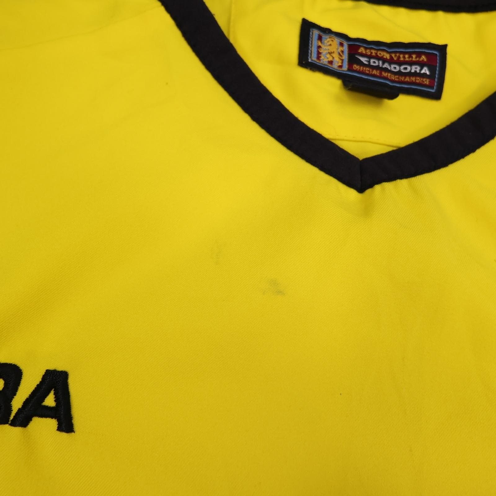 Vintage Aston Villa Shirt Mens Medium Yellow Away 2003 2004 Diadora MG Jersey photo 9