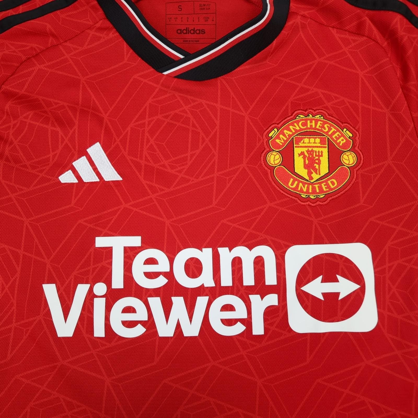 Manchester United Shirt Mens Small Red Home 2023 2024 Football Adidas TeamViewer photo 2