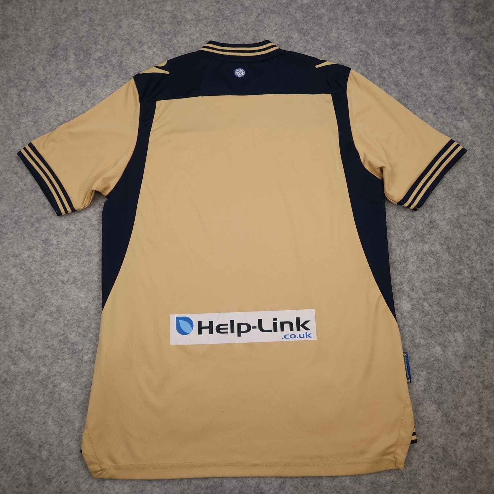 Leeds United Away Shirt Mens Small Beige 2013 2014 Football Macron Enterprise photo 2