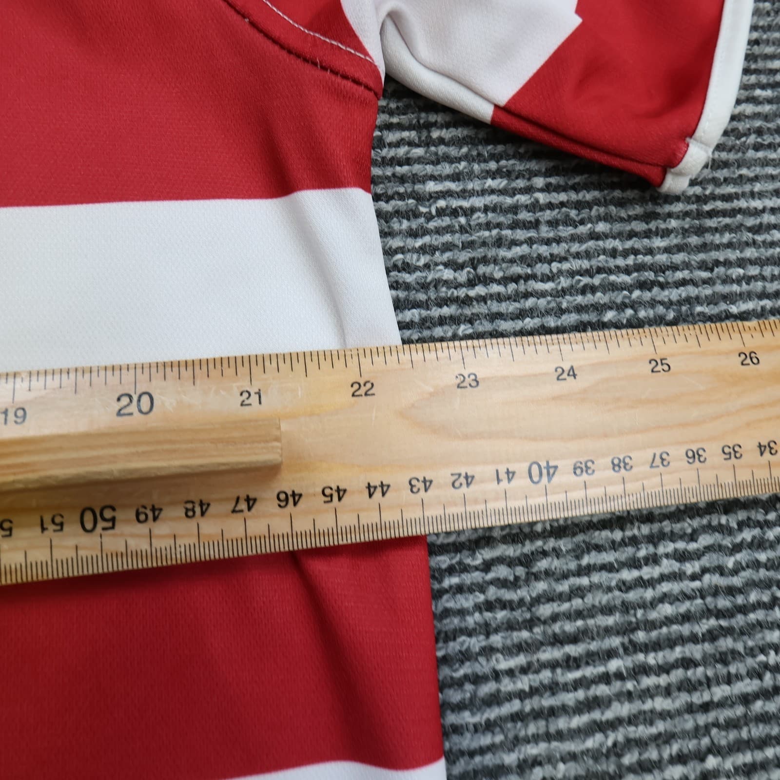Wigan Warriors Rugby Shirt Large Red Striped Jersey 2012 2013 ISC 44" photo 11