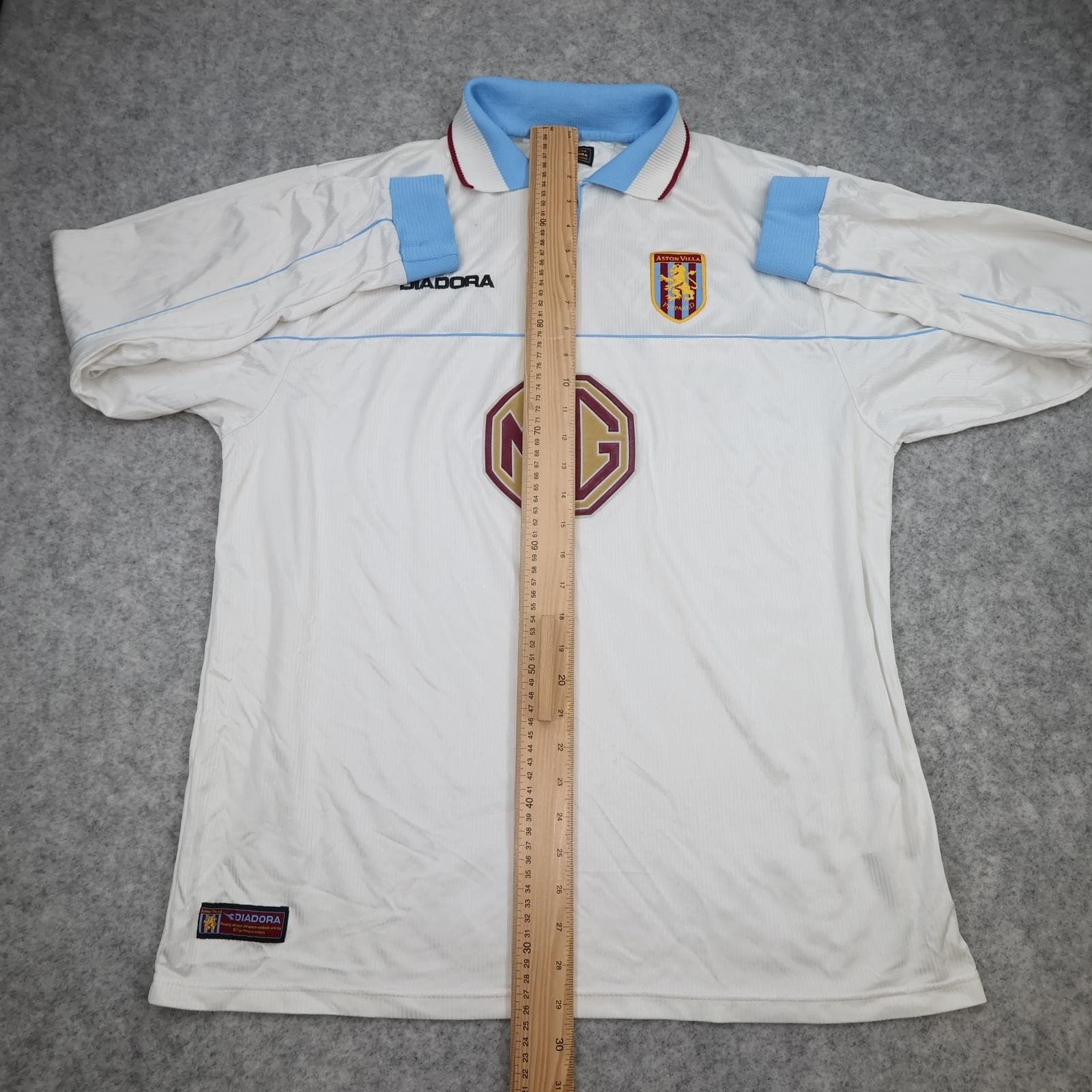 Vintage Aston Villa Shirt Mens XL White Away 2002 2003 Diadora MG Jersey photo 14