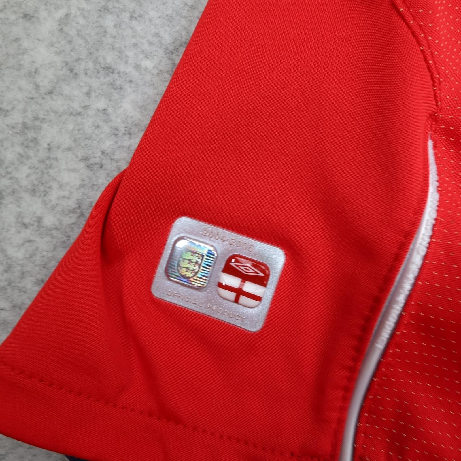 Vintage England Away Shirt Mens 2XL Red 2004 2006 Football Umbro Beckham 7 photo 11
