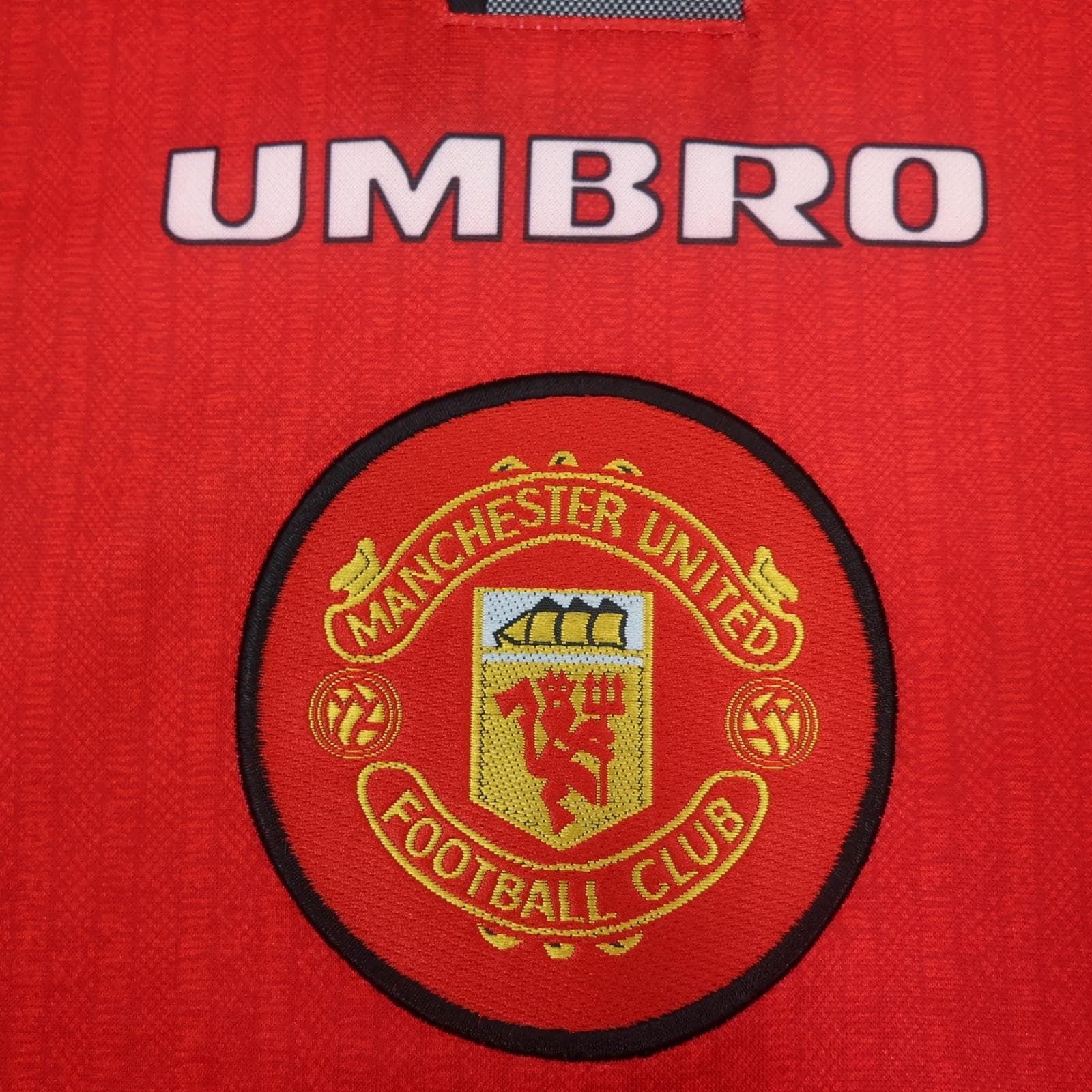 Vintage Manchester United Shirt Mens Large Red Home 1996 1998 Umbro Sharp 90s photo 6