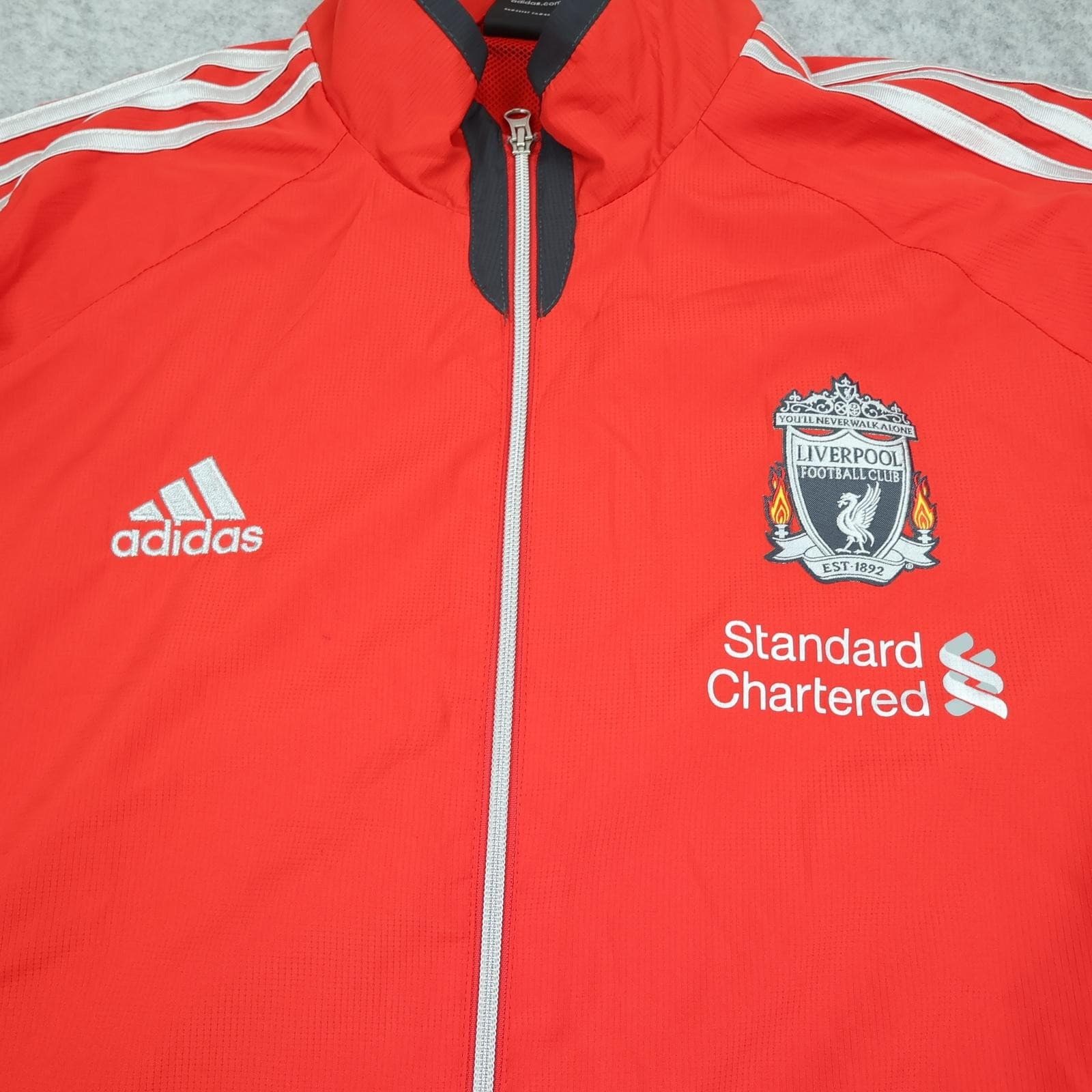 Liverpool Jacket Mens Extra Large Red 2011 2012 Football Adidas Track Top photo 3