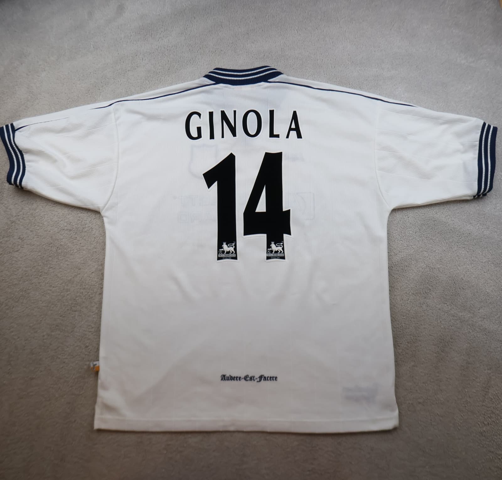 Vintage Tottenham Hotspur Shirt Extra Large White Home 1997 1999 Jersey Ginola