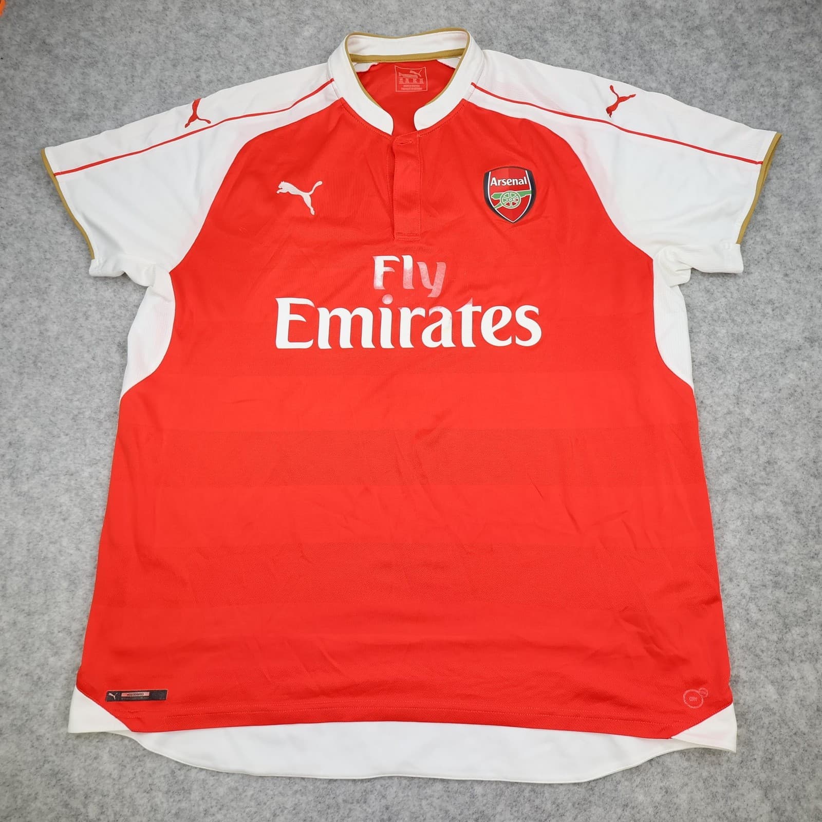 Arsenal Shirt Mens 2XL Red Home 2015 2016 Football Puma Emirates Soccer Jersey