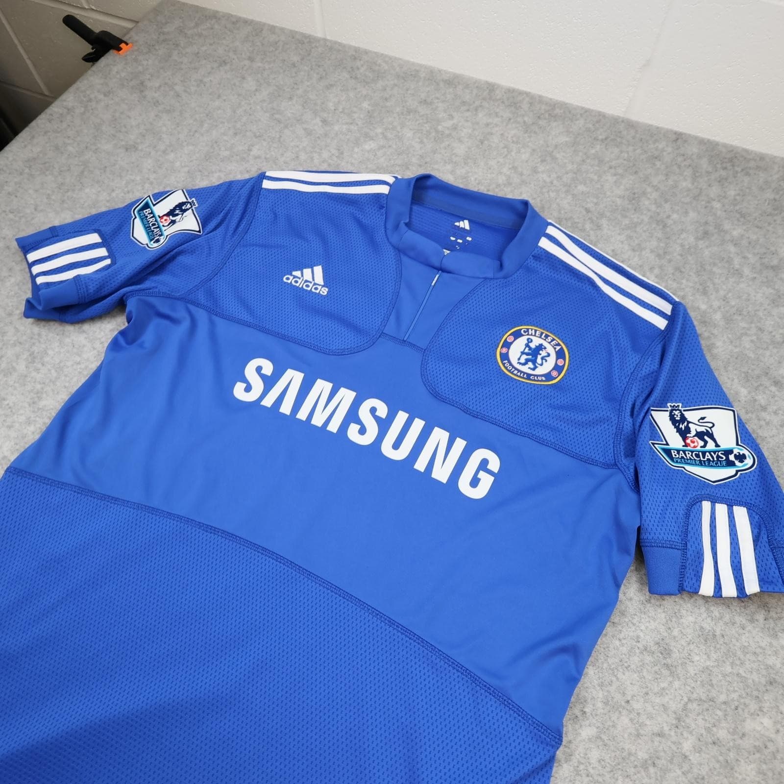 Chelsea Shirt Mens Medium Blue Home 2009 2010 Adidas Drogba 11 Soccer Jersey photo 6