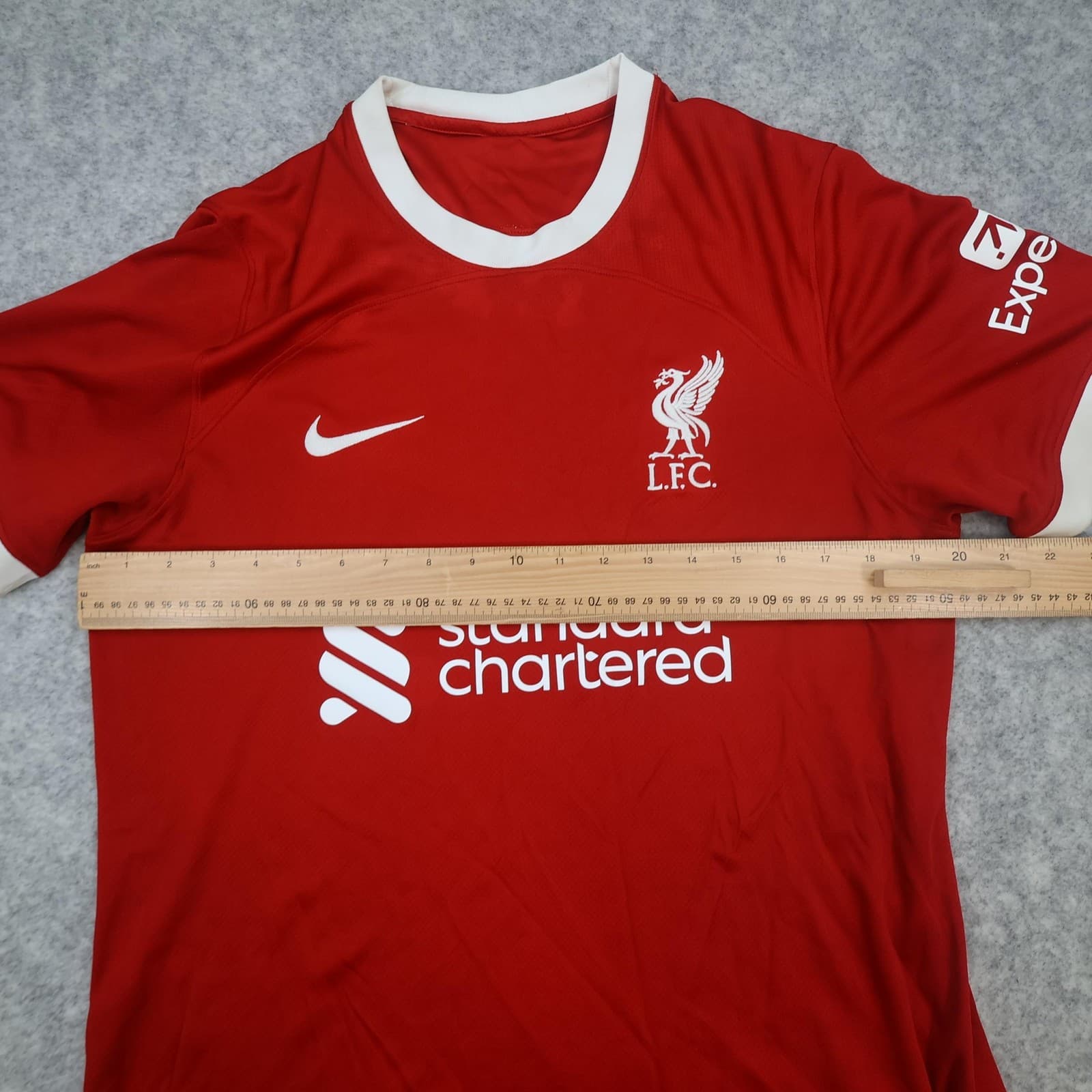 Liverpool Shirt Mens Medium Red Home 2023 2024 Football Nike Standard Chartered photo 11