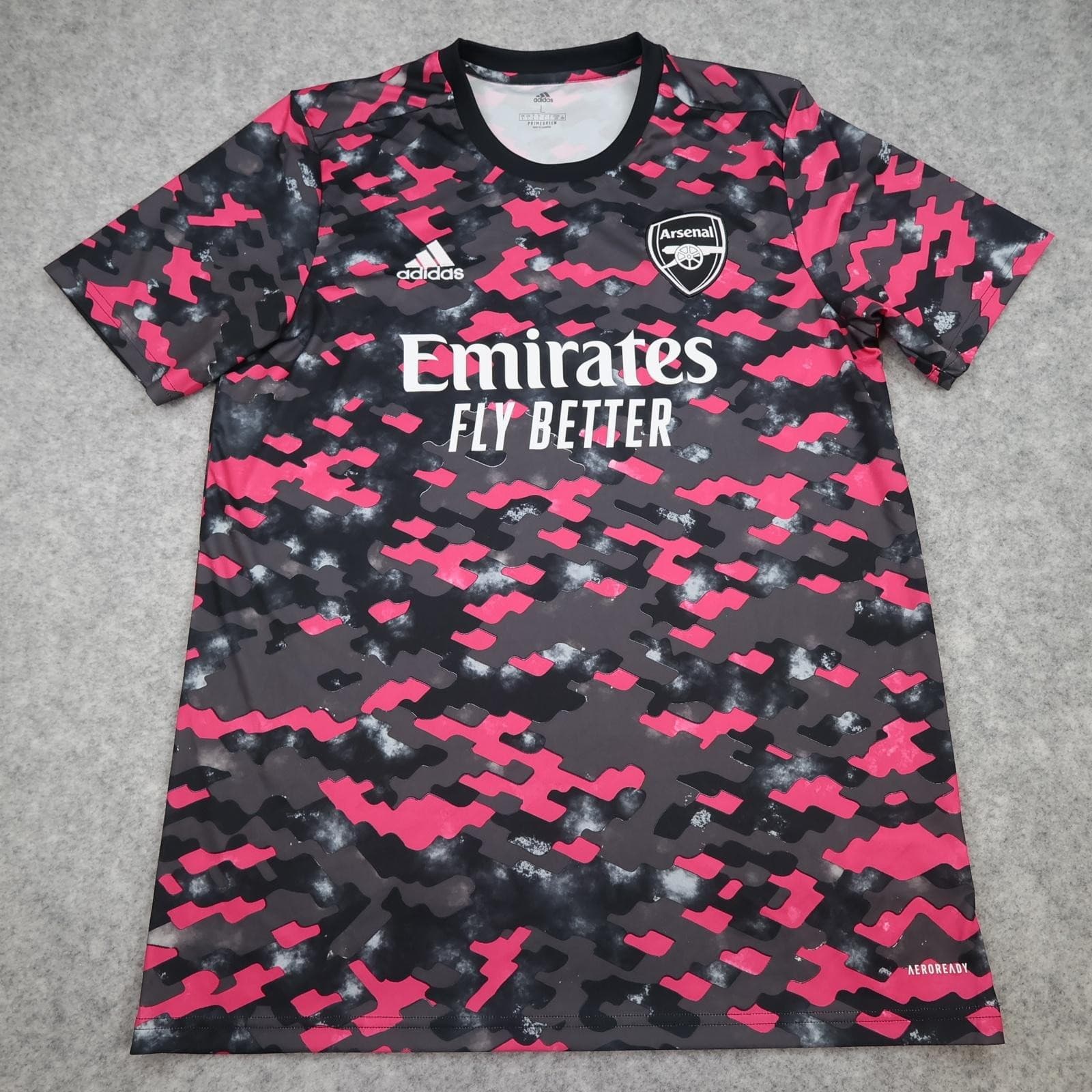Arsenal Training Shirt Mens Large Black 2021 2022 EPL Football Adidas Jersey
