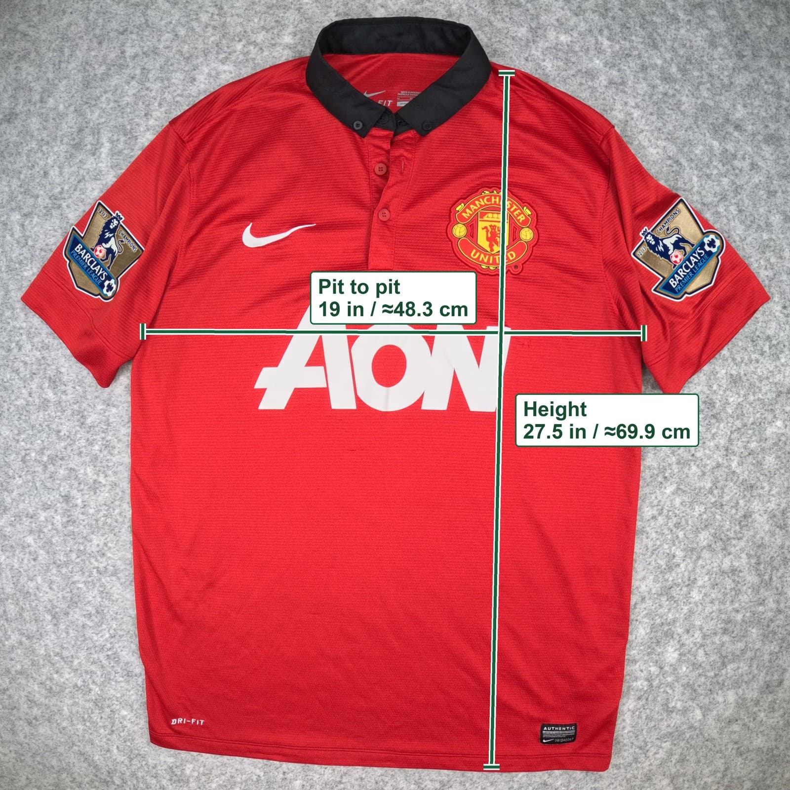 Manchester United Football Shirt Medium Red 2013 2014 Nike Valencia 25 Jersey photo 7