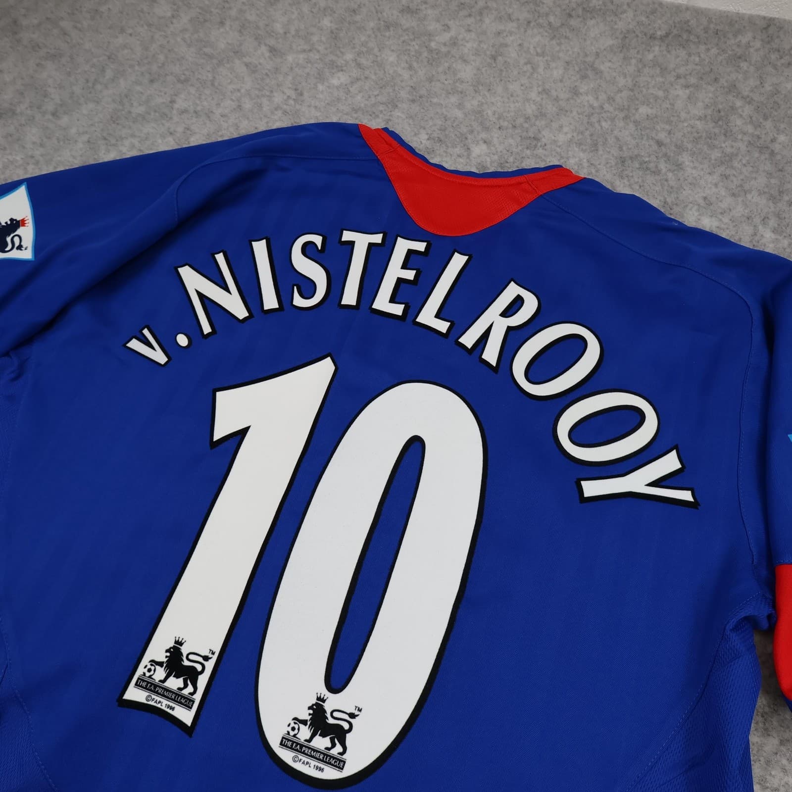 Manchester United Shirt Mens Large Blue Away Kit 2004 2006 Nike Van Nistelrooy photo 8
