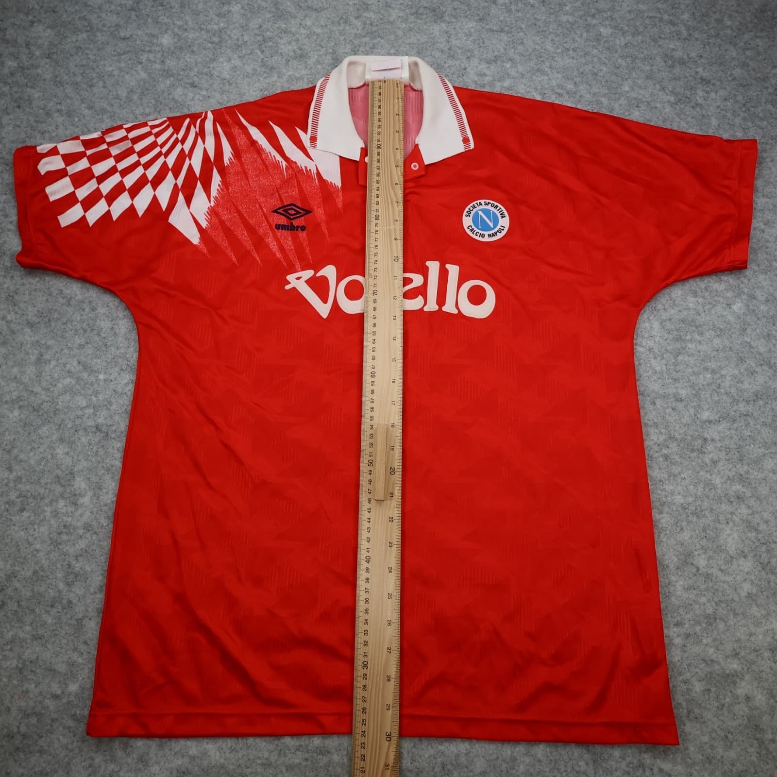 Vintage Napoli Shirt Large Red Third Umbro Football Soccer Jersey 1991 1993 14 photo 13